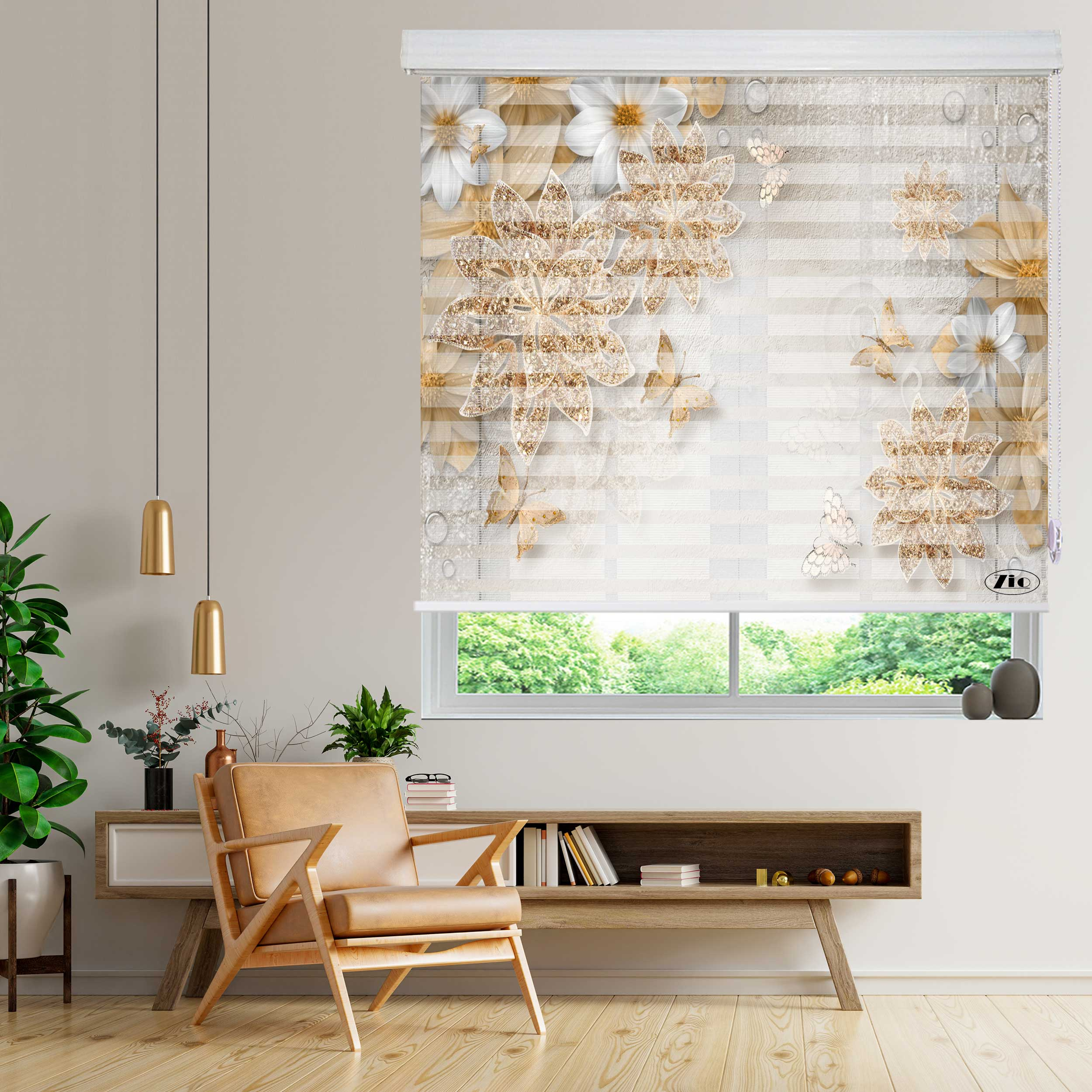 پرده زبرا زیو مدل 3D-1043 سایز 100x150 سانتی متر
