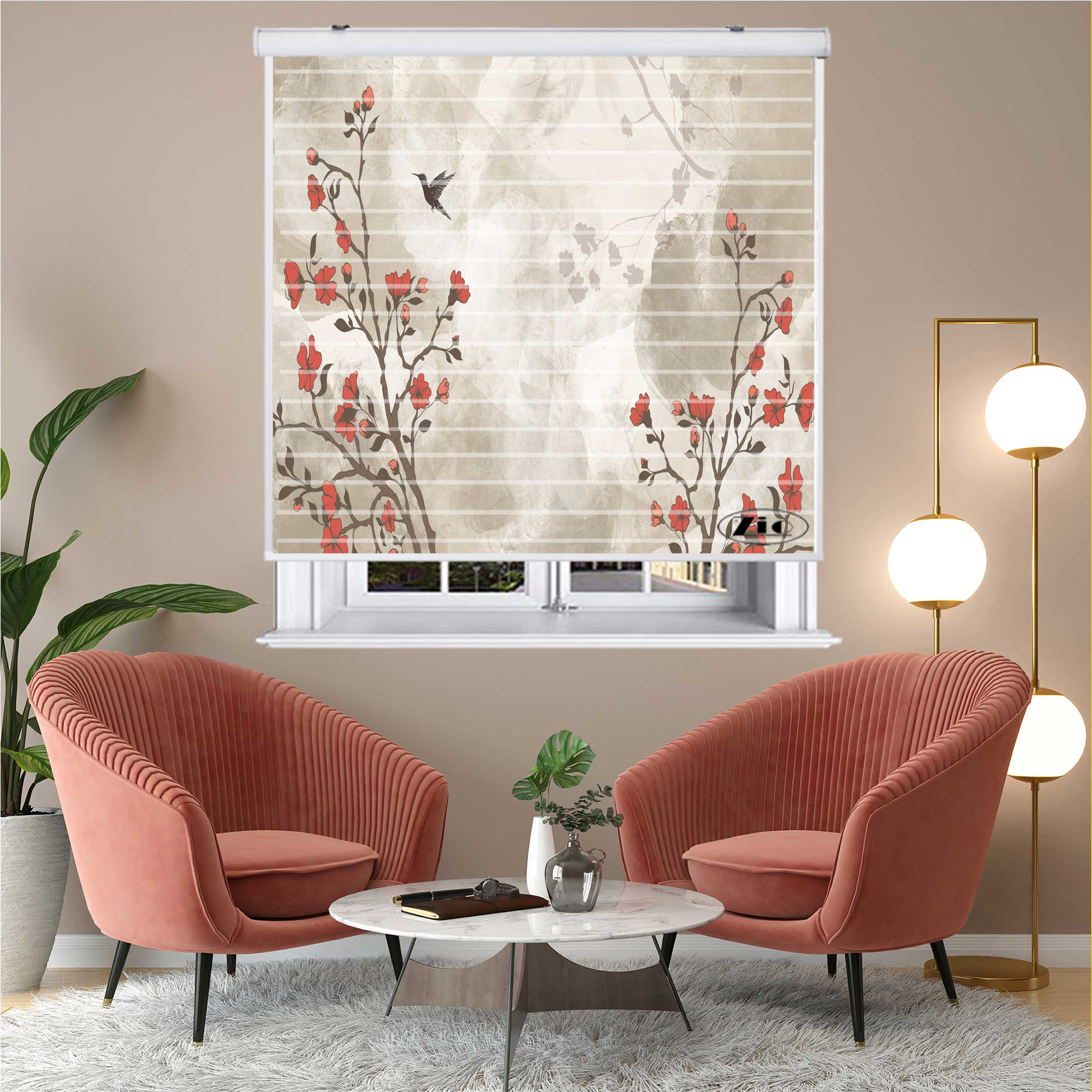 پرده زبرا مدل 3D1011 سایز 150x150 سانتی متر