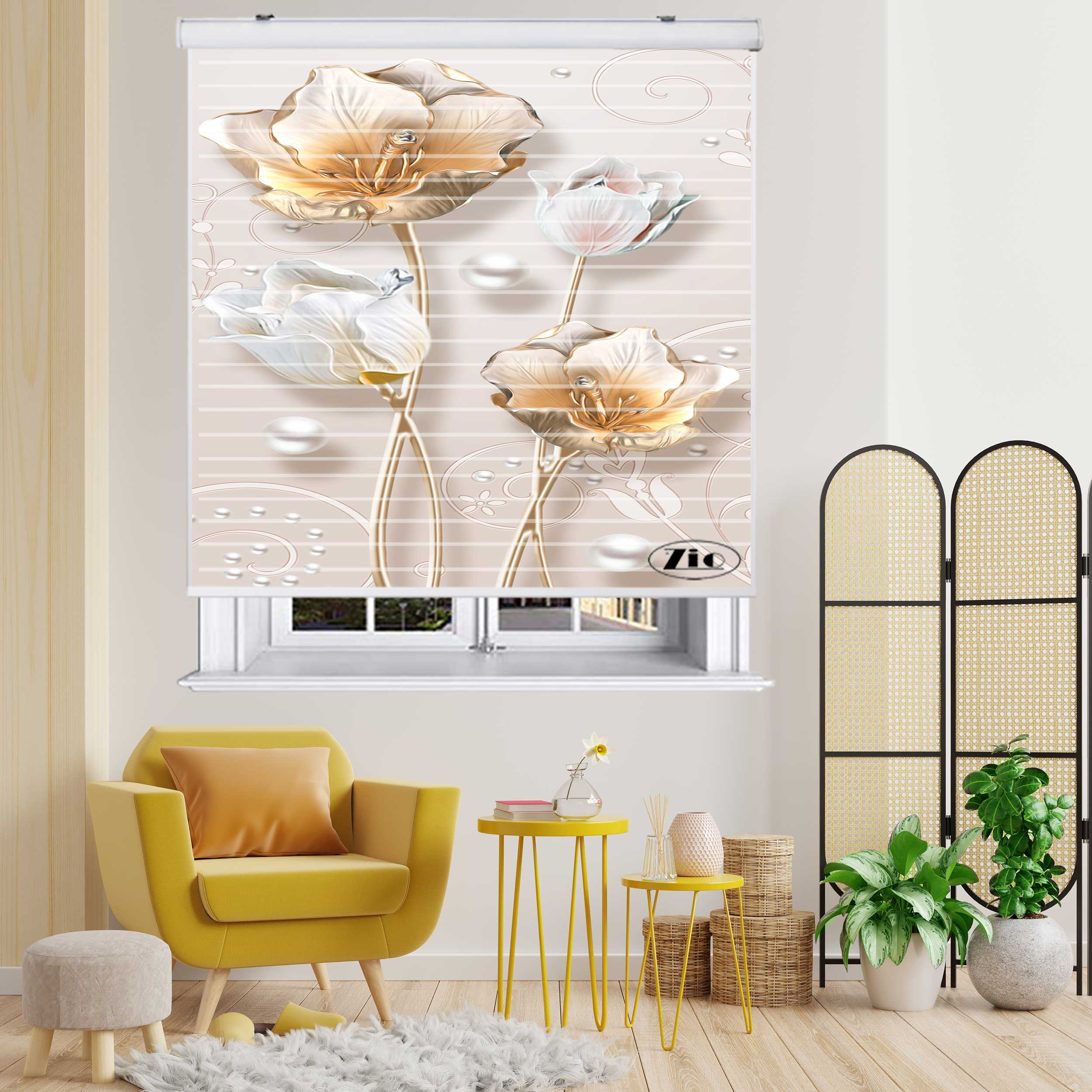 پرده زبرا زیو مدل 3D1080 سایز 150x150 سانتی متر
