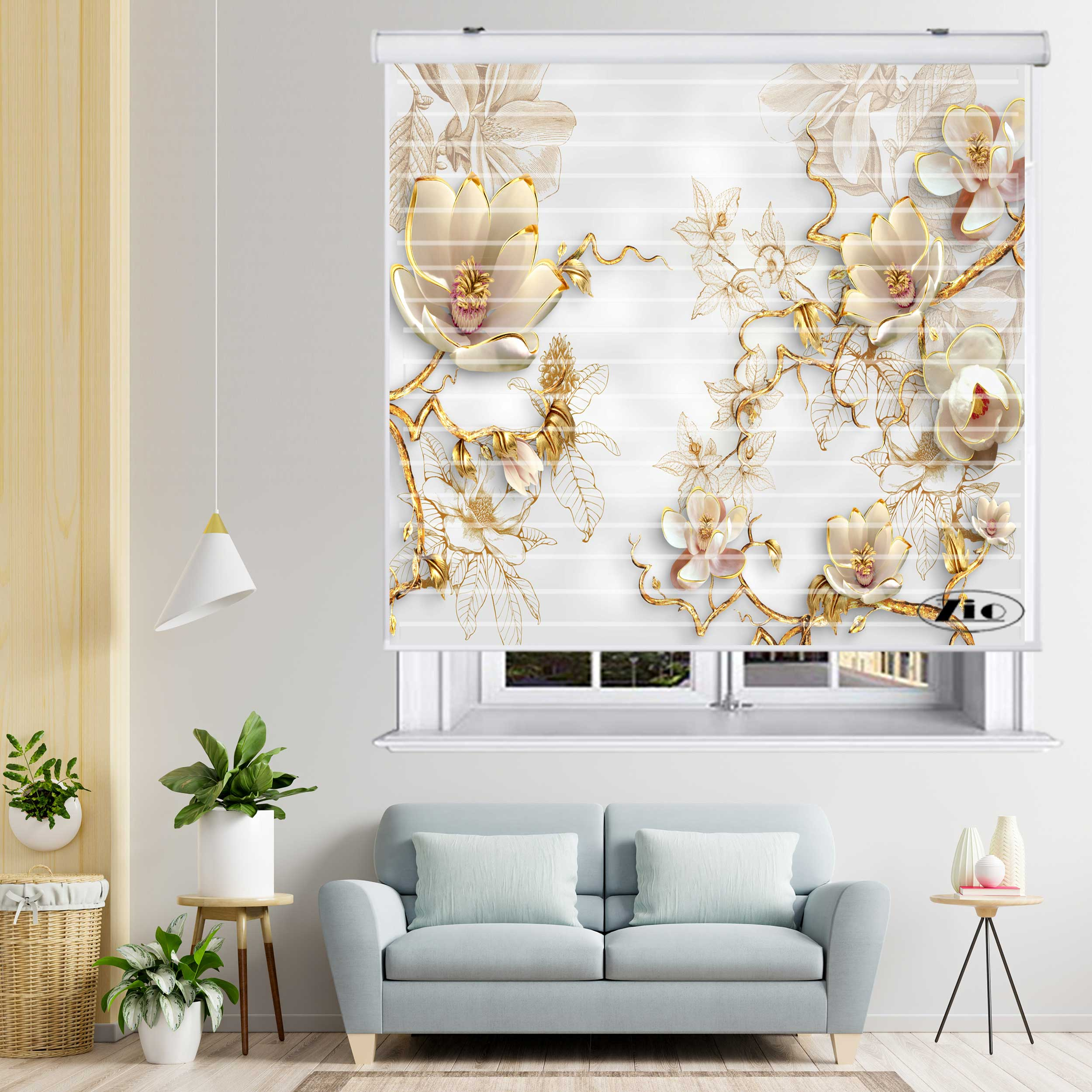 پرده زبرا مدل سیلوئت 3D1024 سایز 150x150 سانتی متر