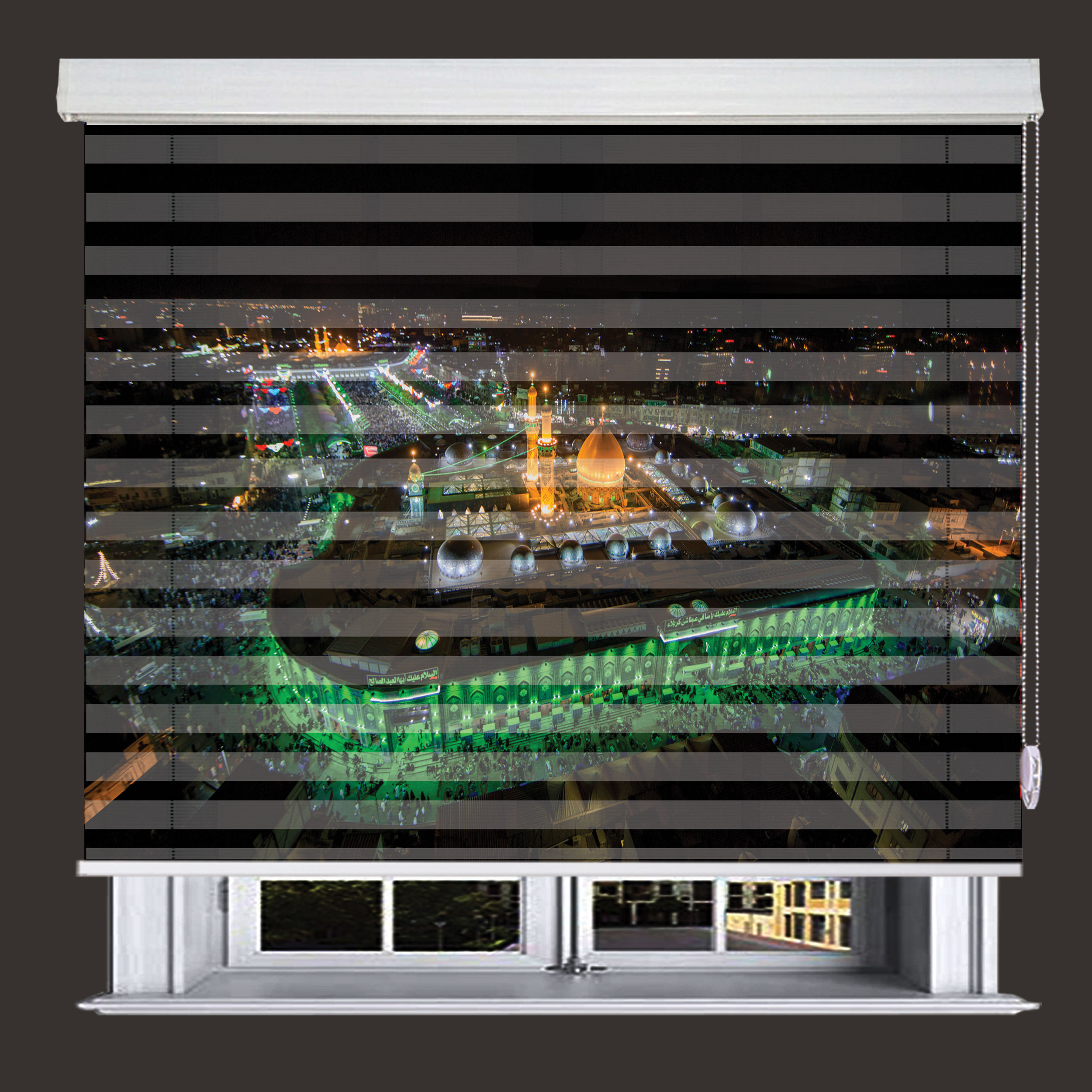 پرده زبرا زیو مدل بین الحرمین M-11 سایز 200x150 سانتی متر