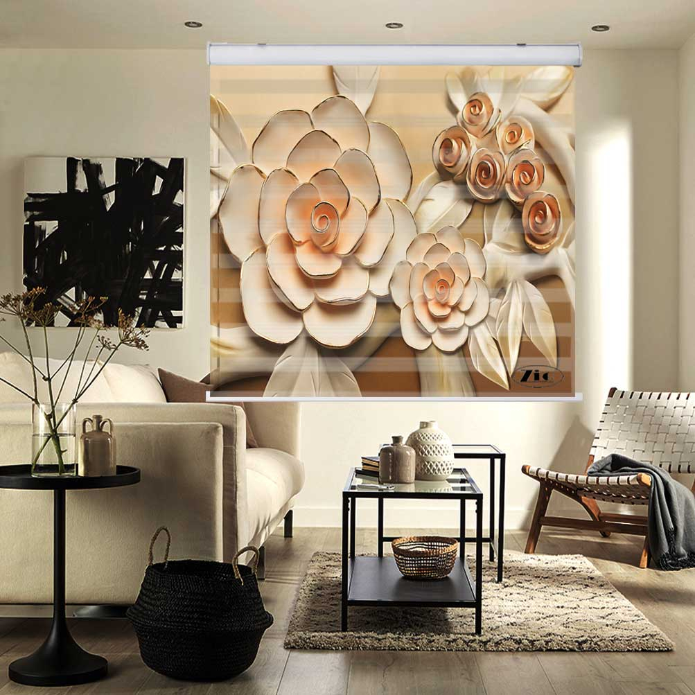 پرده زبرا زیو کد 3D1138 سایز 150x150 سانتی متر