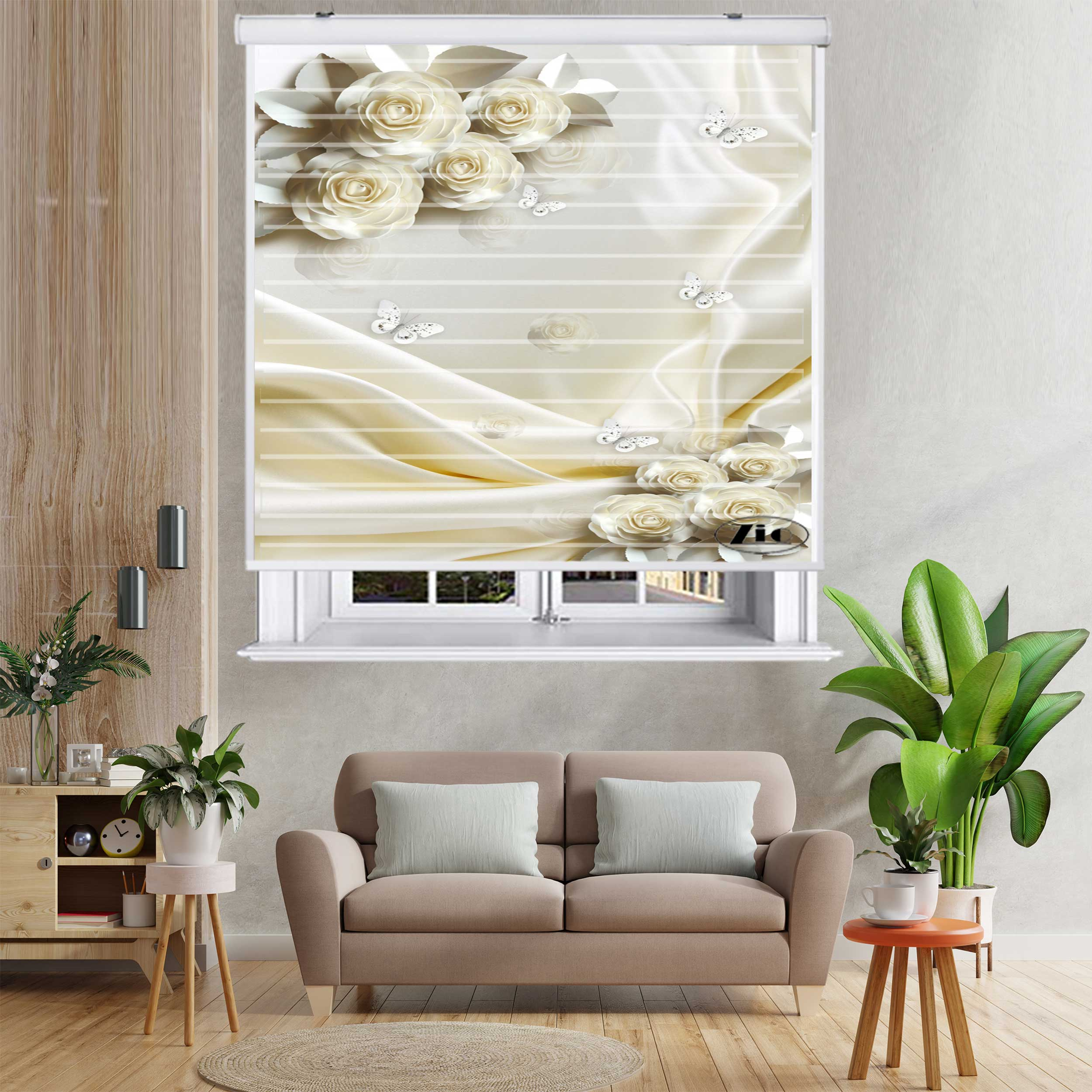 پرده زبرا زیو مدل 3D1053 سایز 150x150 سانتی متر