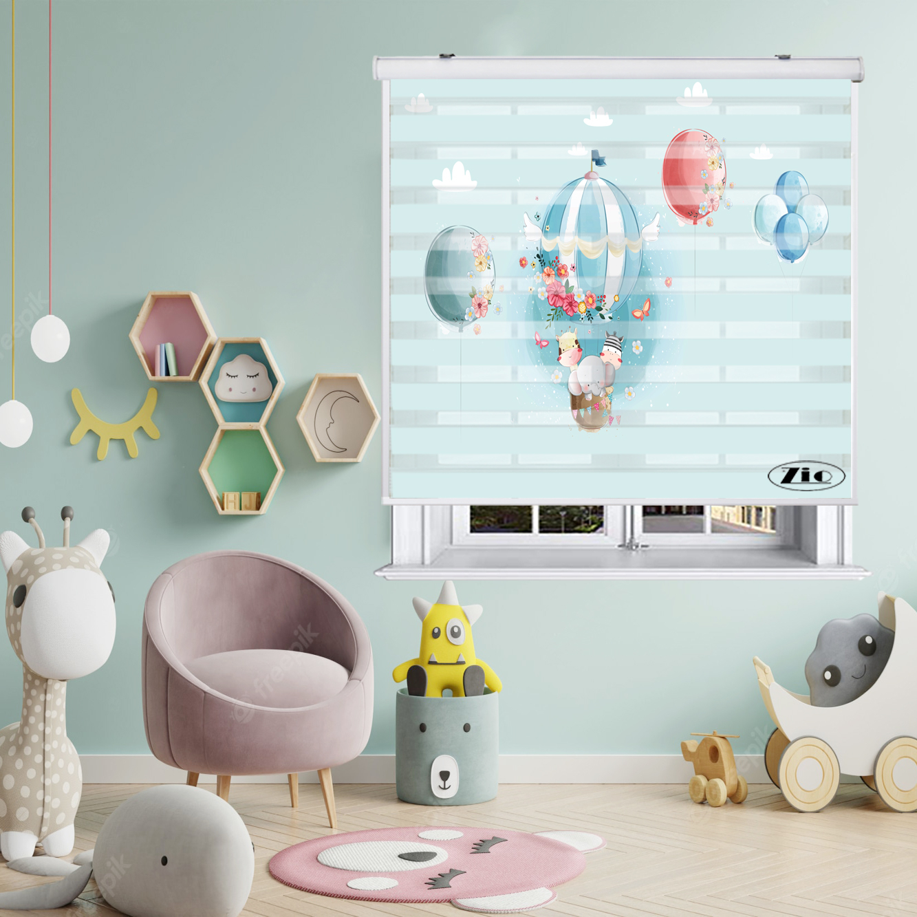 پرده زبرا زیو مدل K3012 سایز 150x200 سانتی متر