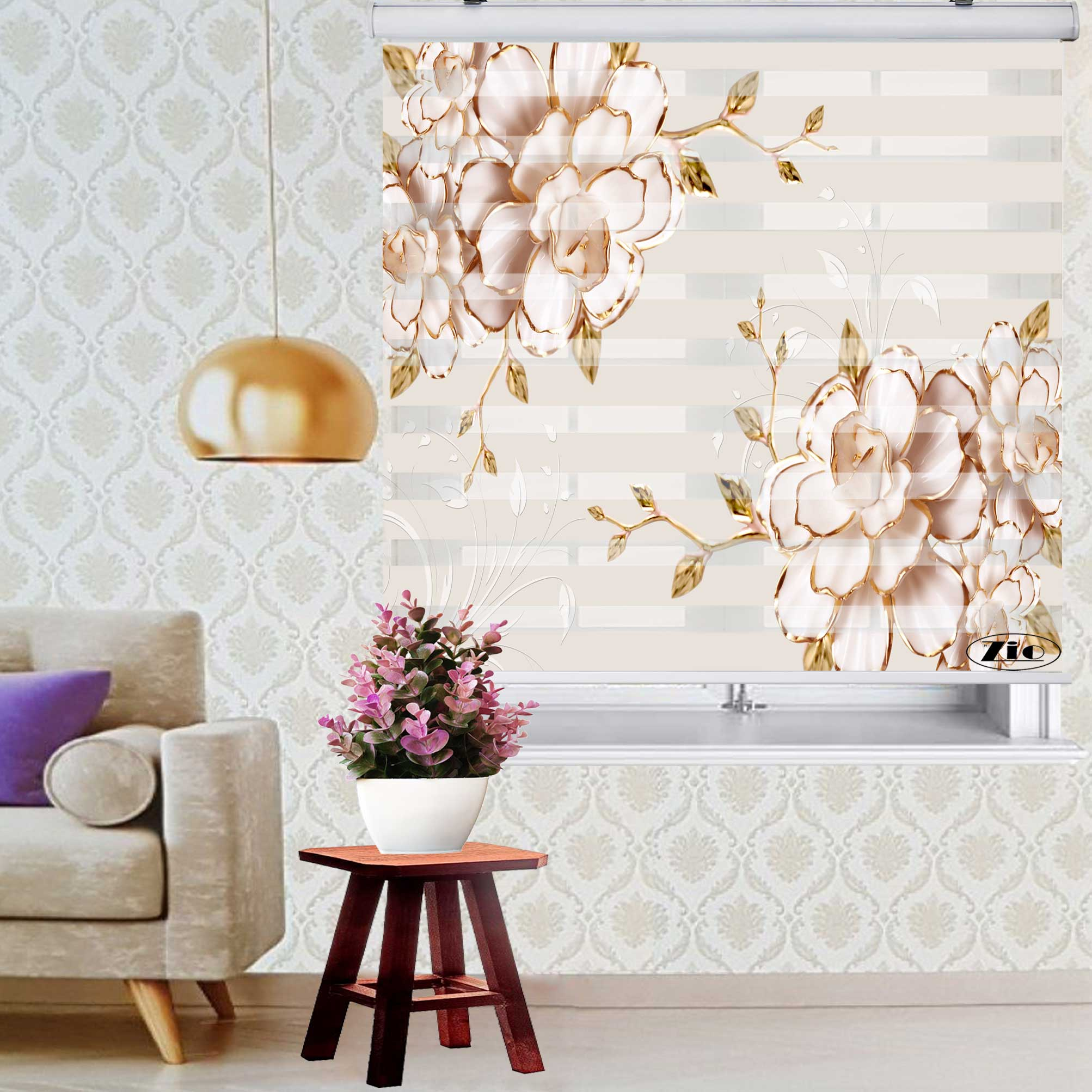 پرده زبرا زیو کد 3D1387 سایز 150x200 سانتی متر