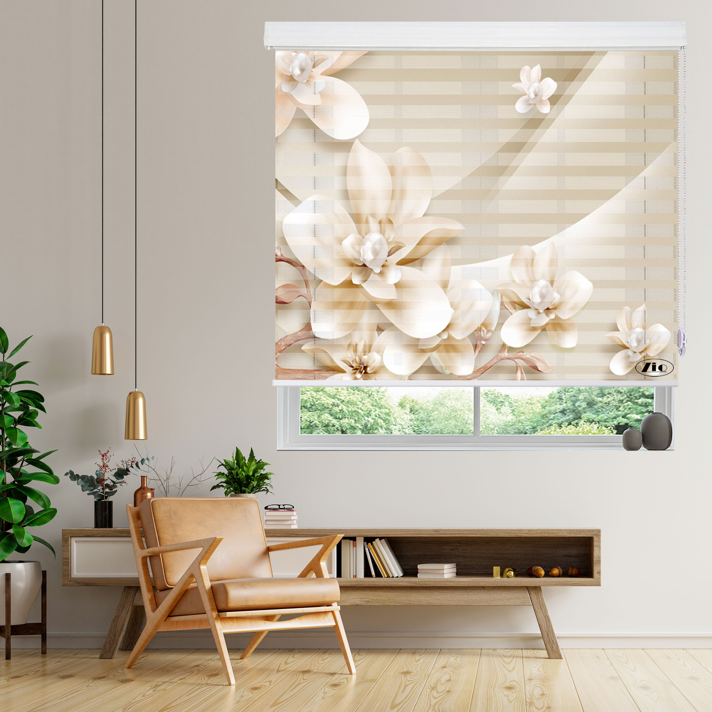 پرده زبرا زیو مدل 3D-1128 سایز 100x200 سانتی متر