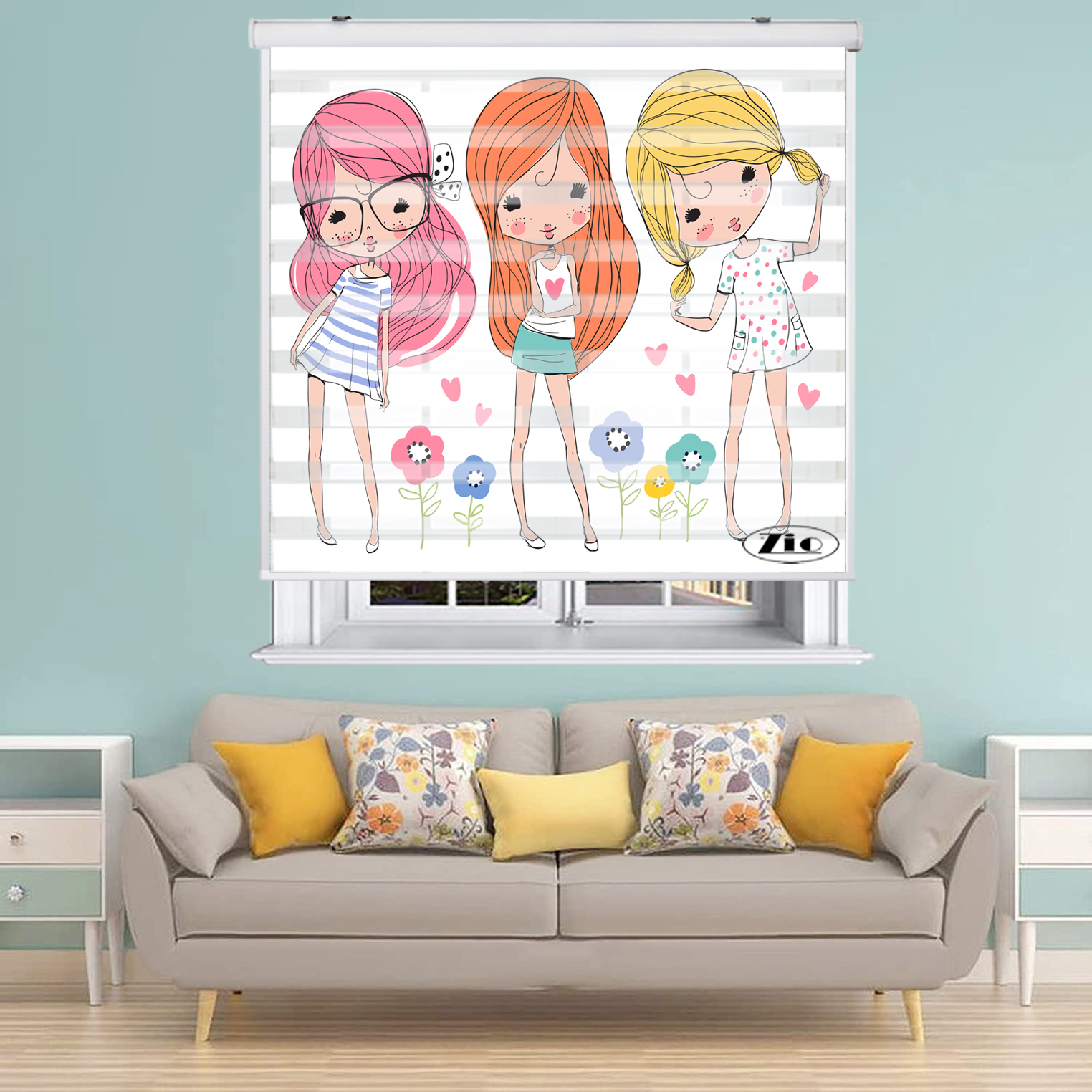 پرده زبرا زیو کد K3036 سایز 150X150 سانتی متر