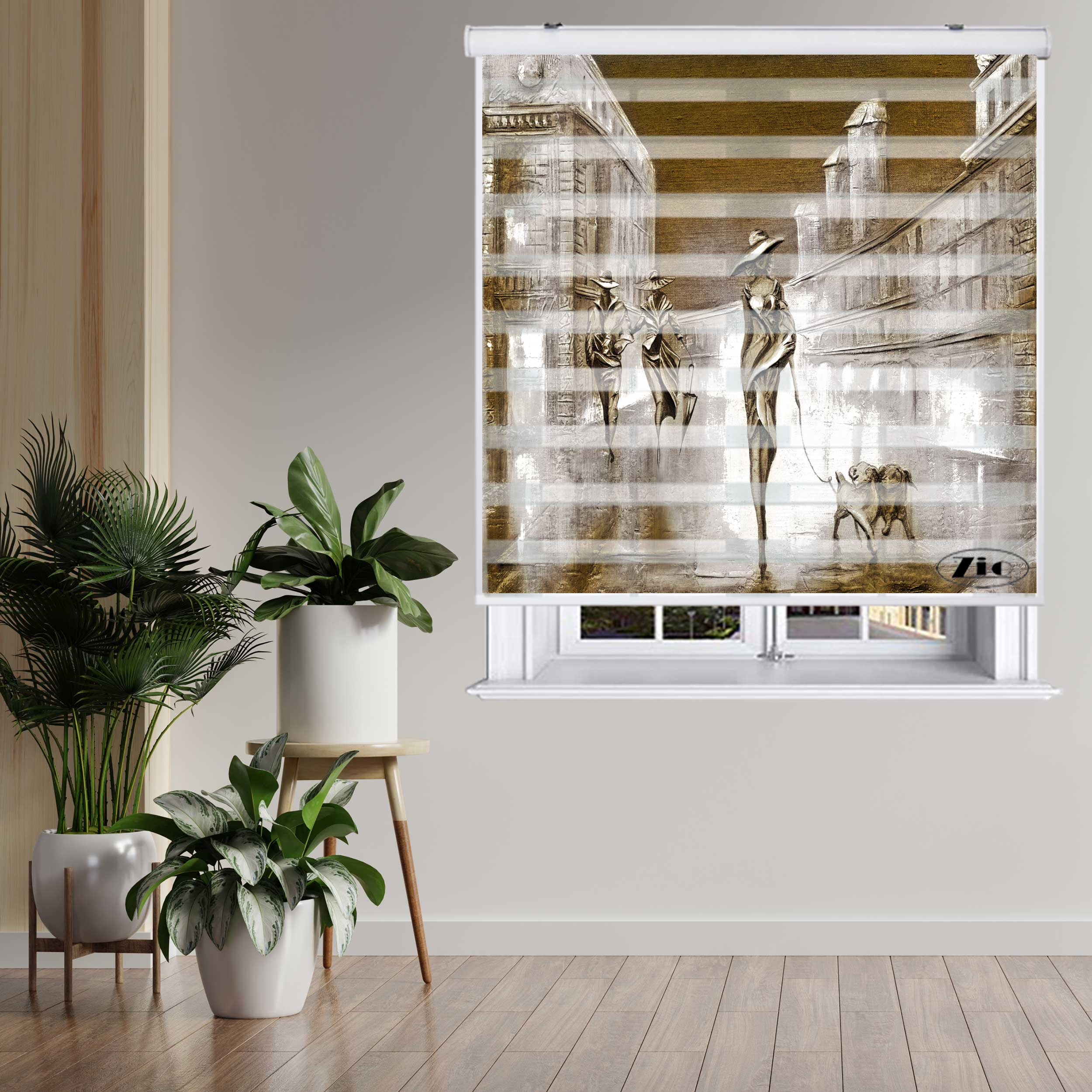 پرده زبرا زیو کد O7009سایز 150x150 سانتی متر