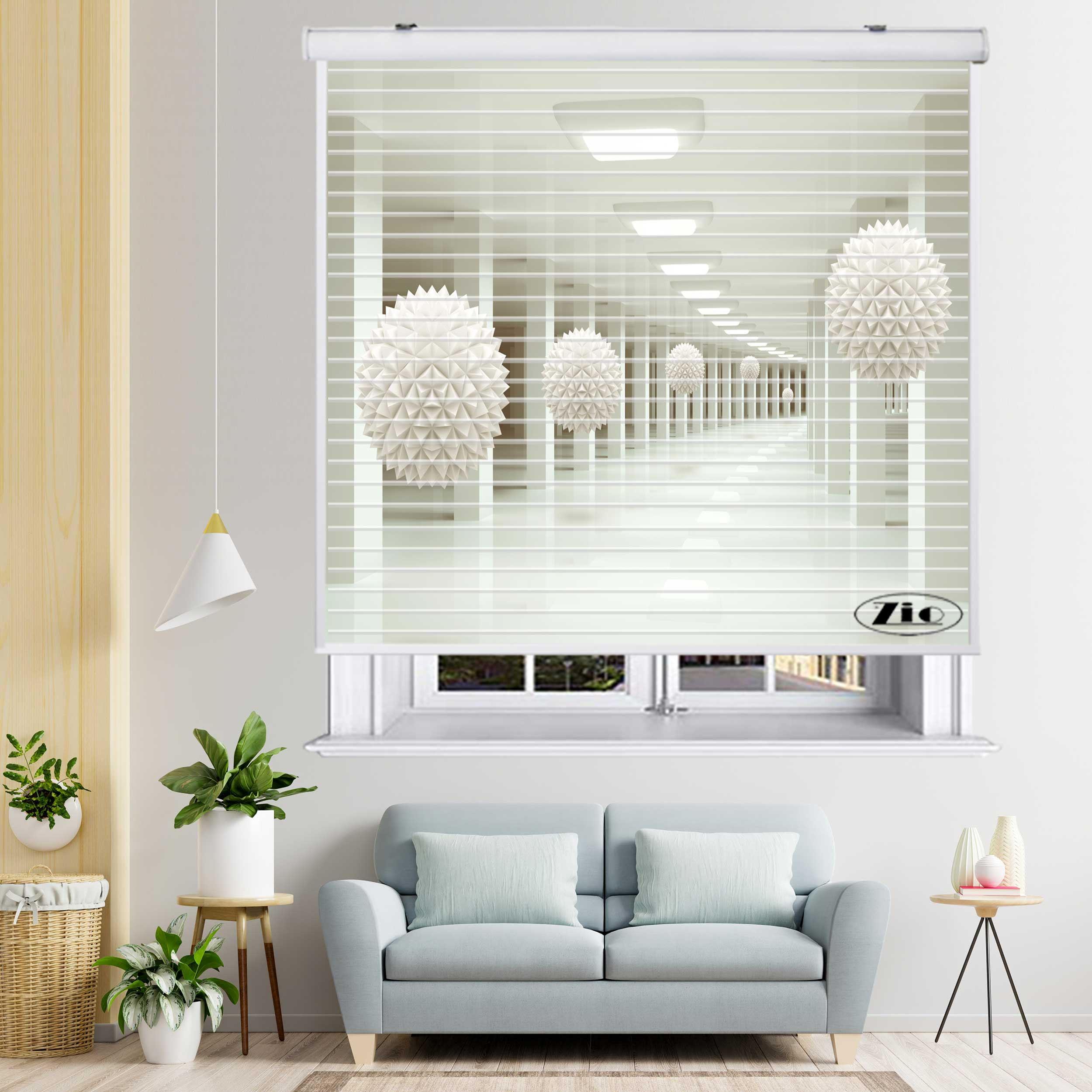 پرده زبرا زیو مدل سیلوئت 3D1510 سایز 150x150 سانتی متر