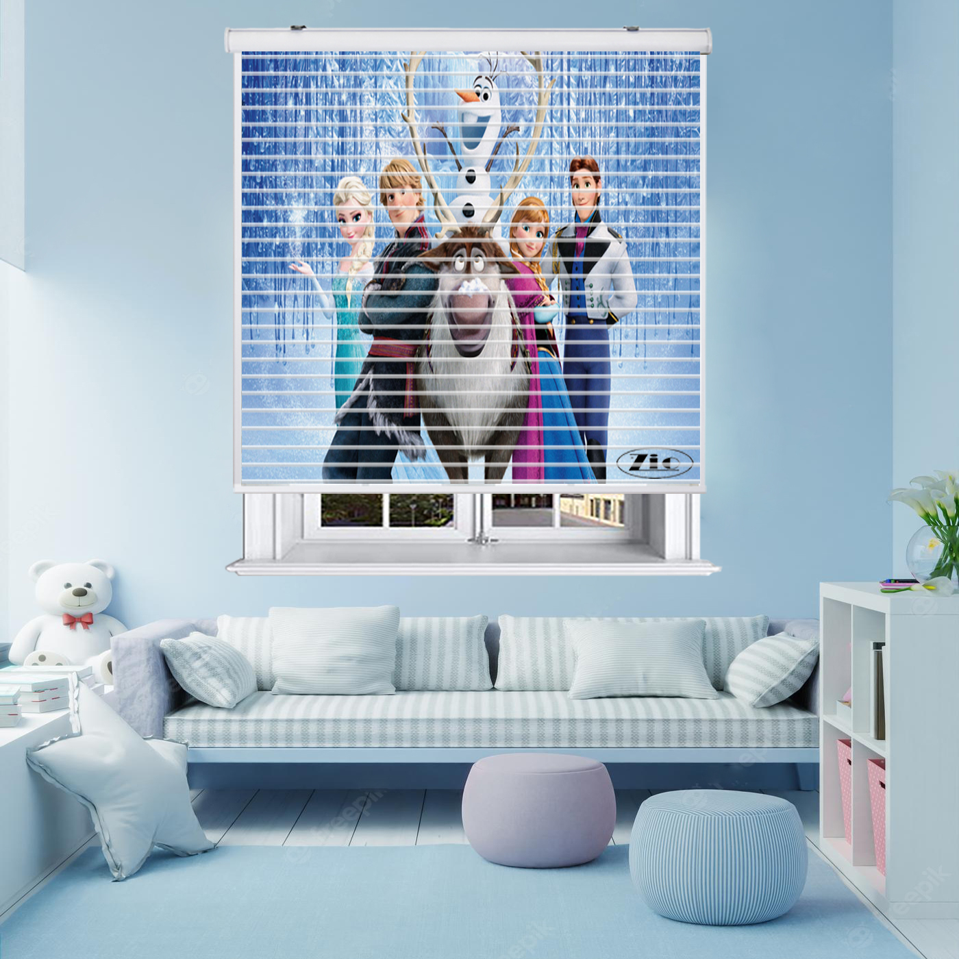 پرده زبرا زیو مدل سیلوئت K3065 سایز 150x150 سانتی متر