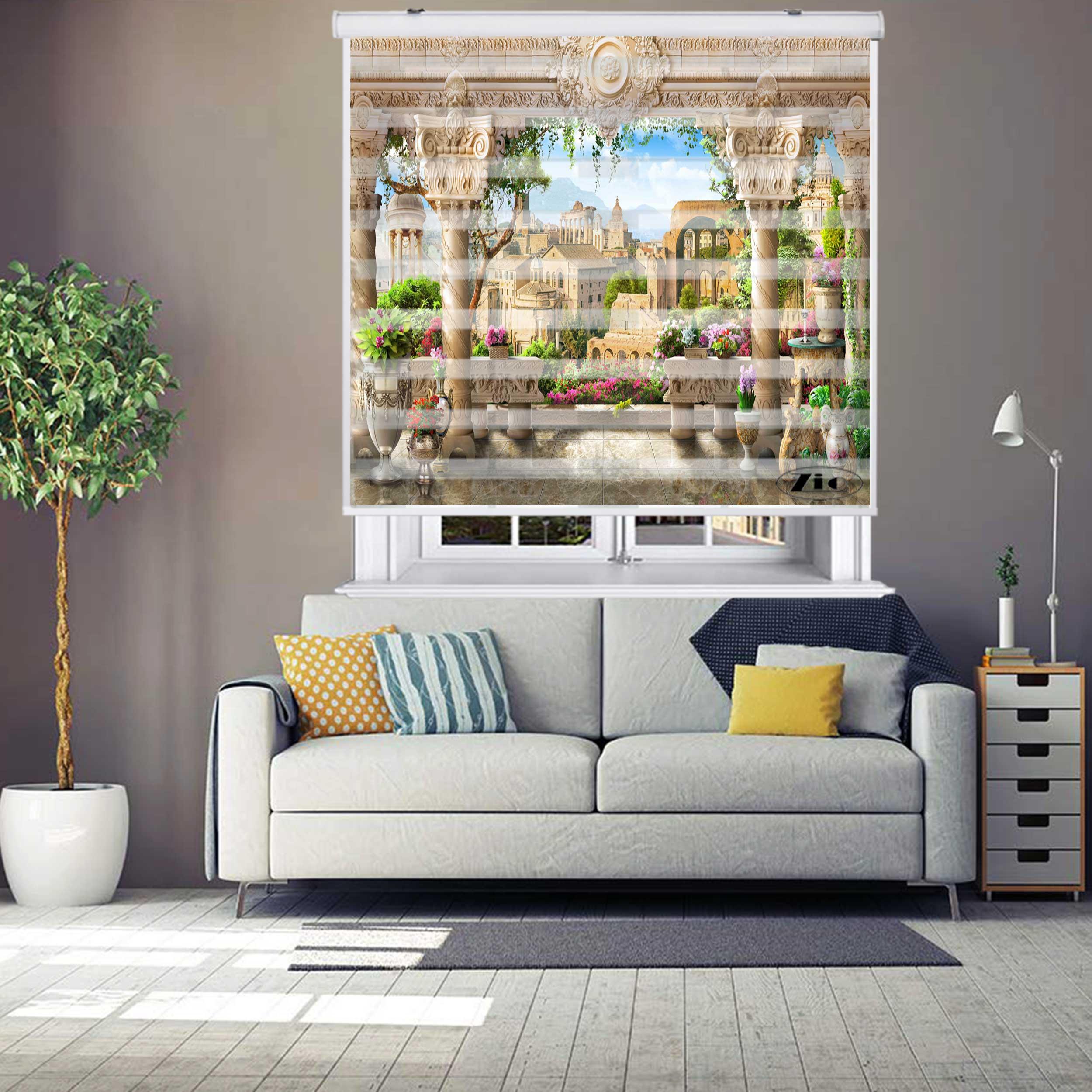 پرده زبرا زیو کد L5077 سایز 150X150 سانتی متر