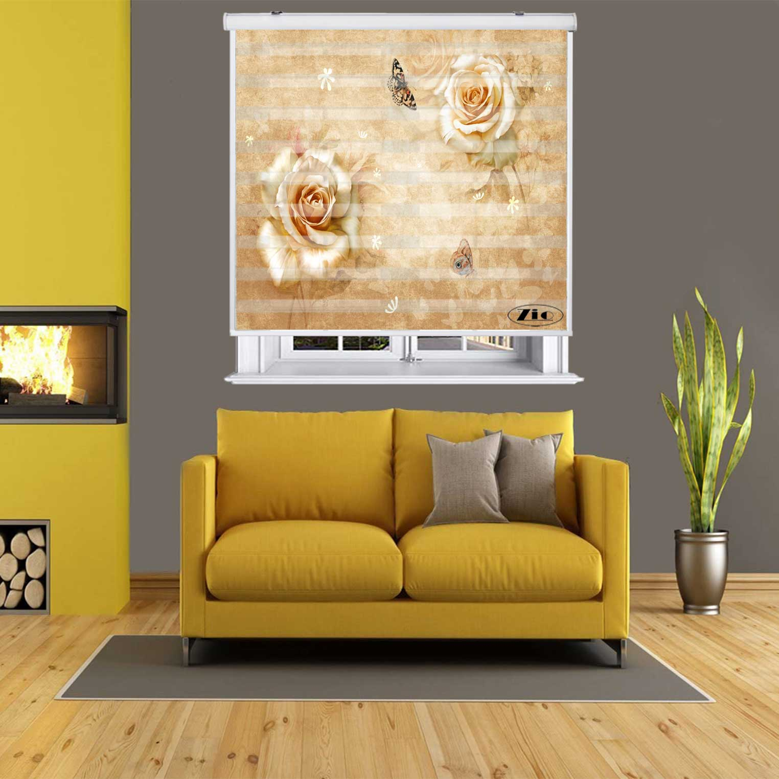 پرده زبرا زیو کد 3D1544 سایز 150X150 سانتی متر