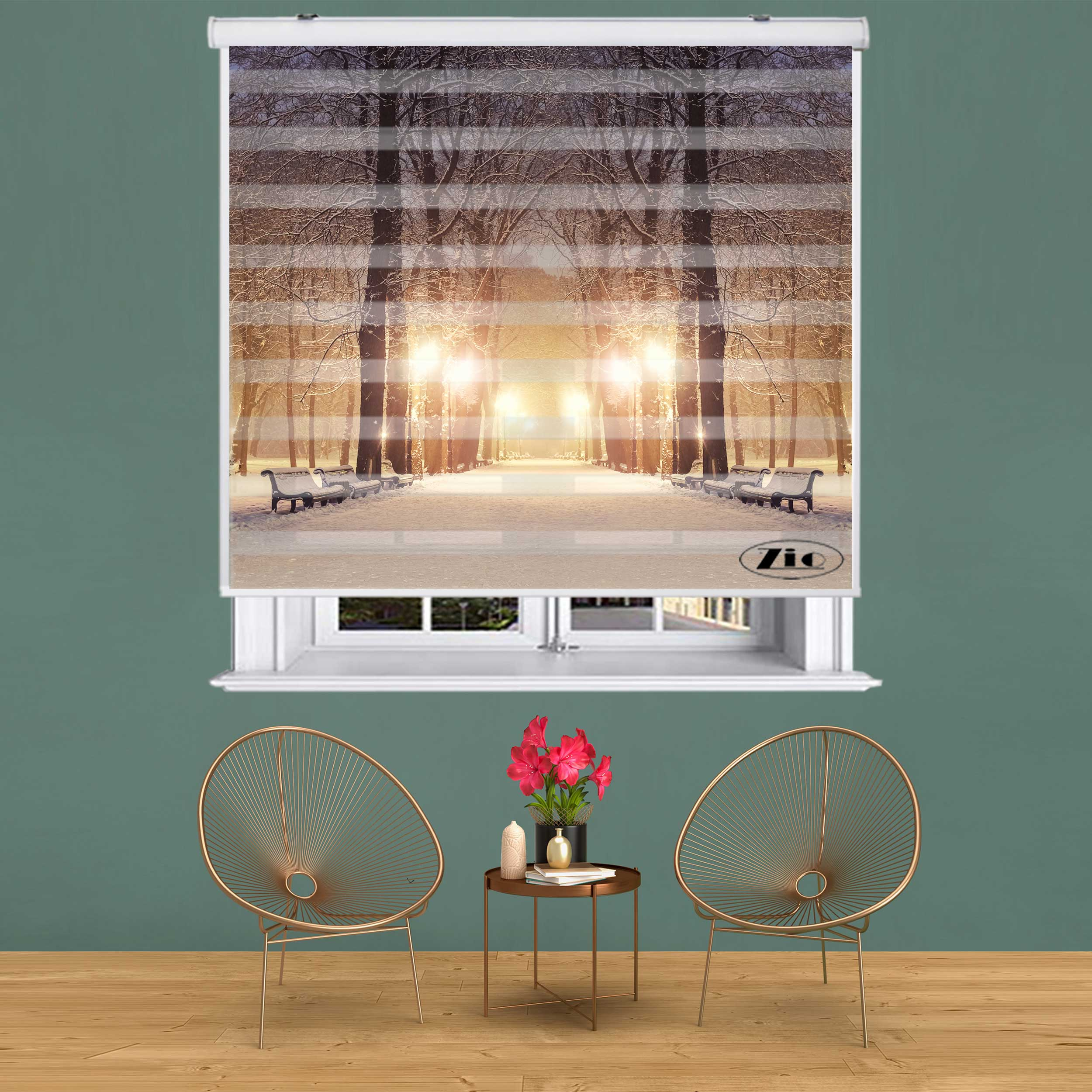 پرده زبرا زیو کد L5036 سایز 150X150 سانتی متر