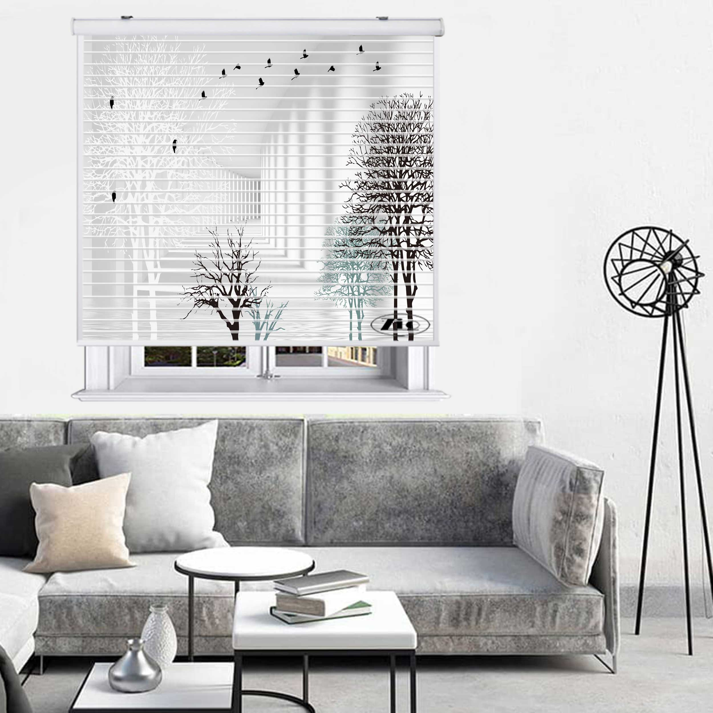پرده زبرا زیو مدل سیلوئت 3D1477 سایز 150x150 سانتی متر