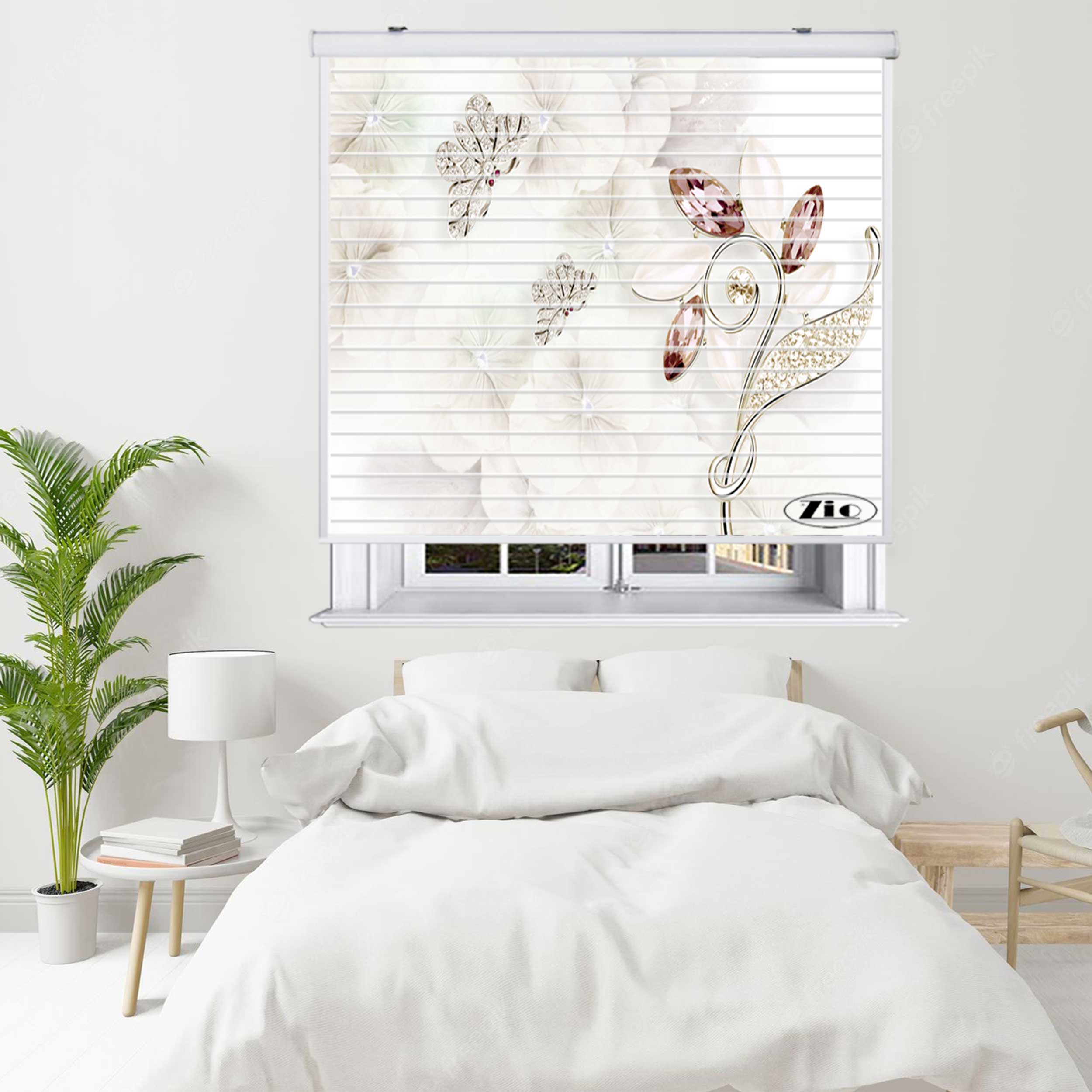 پرده زبرا زیو مدل سیلوئت 3D1437 سایز 150x150 سانتی متر
