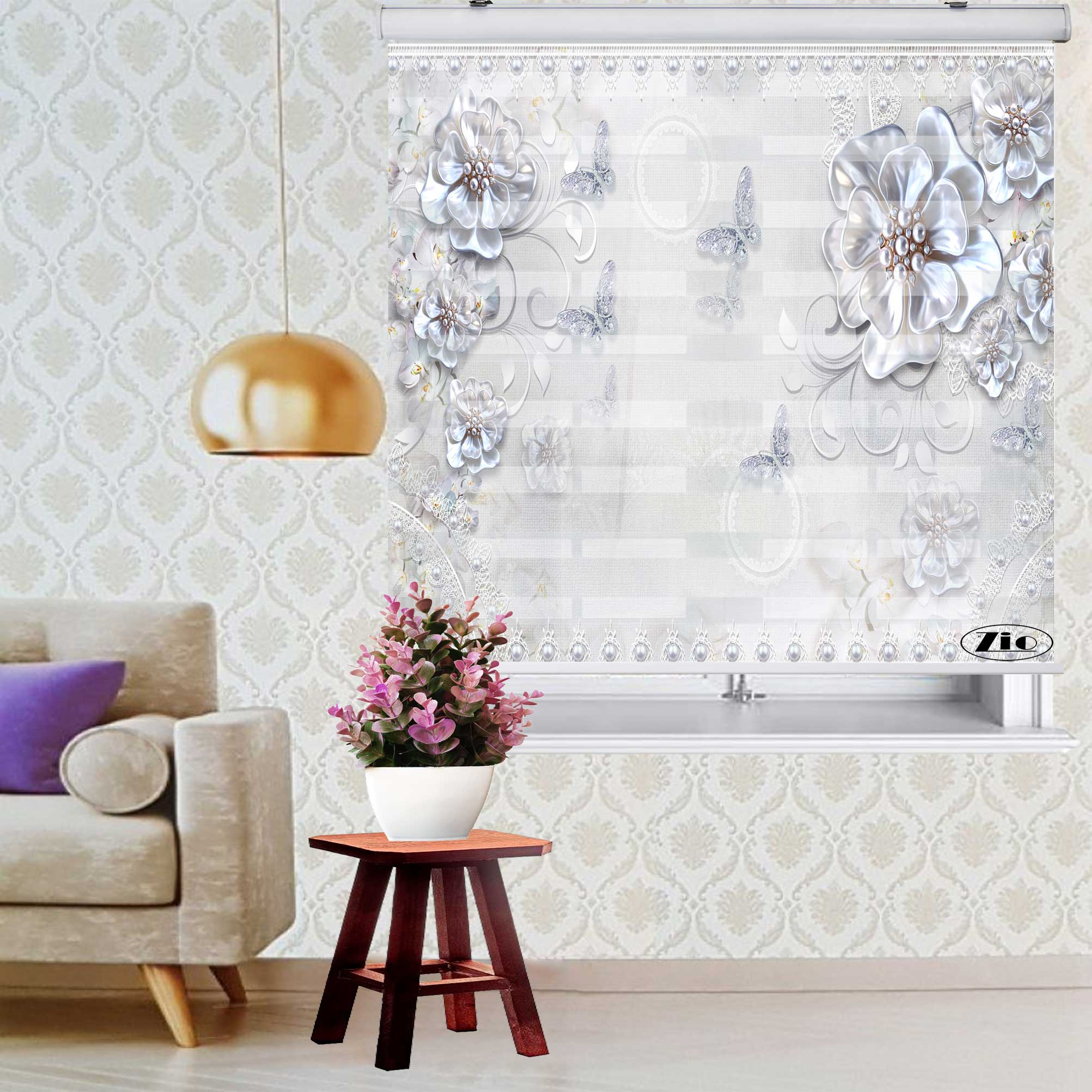 پرده زبرا زیو کد 3D1045 سایز 150x200 سانتی متر
