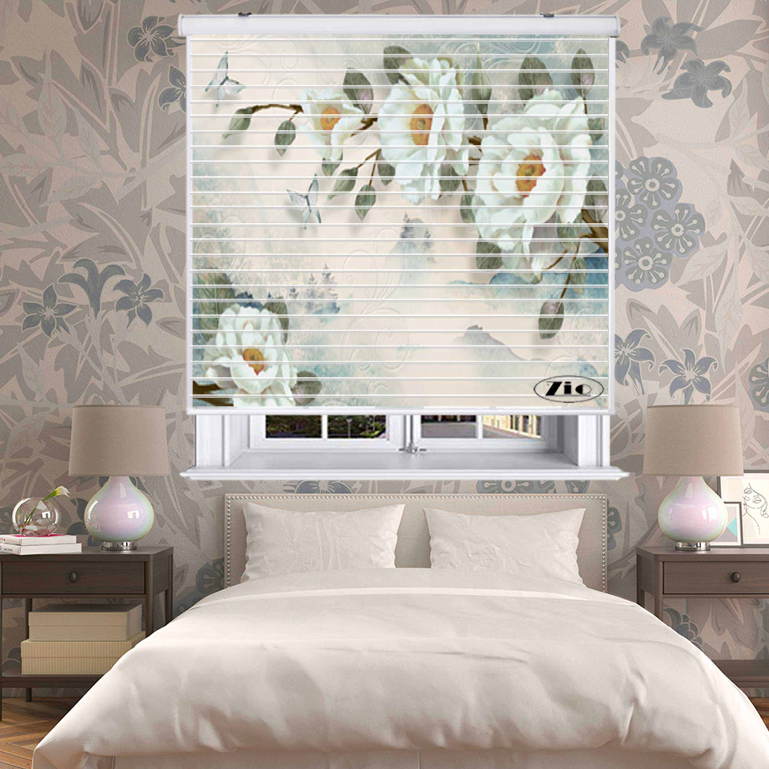 پرده زبرا زیو مدل  P-6052 سایز 150x150 سانتی متر