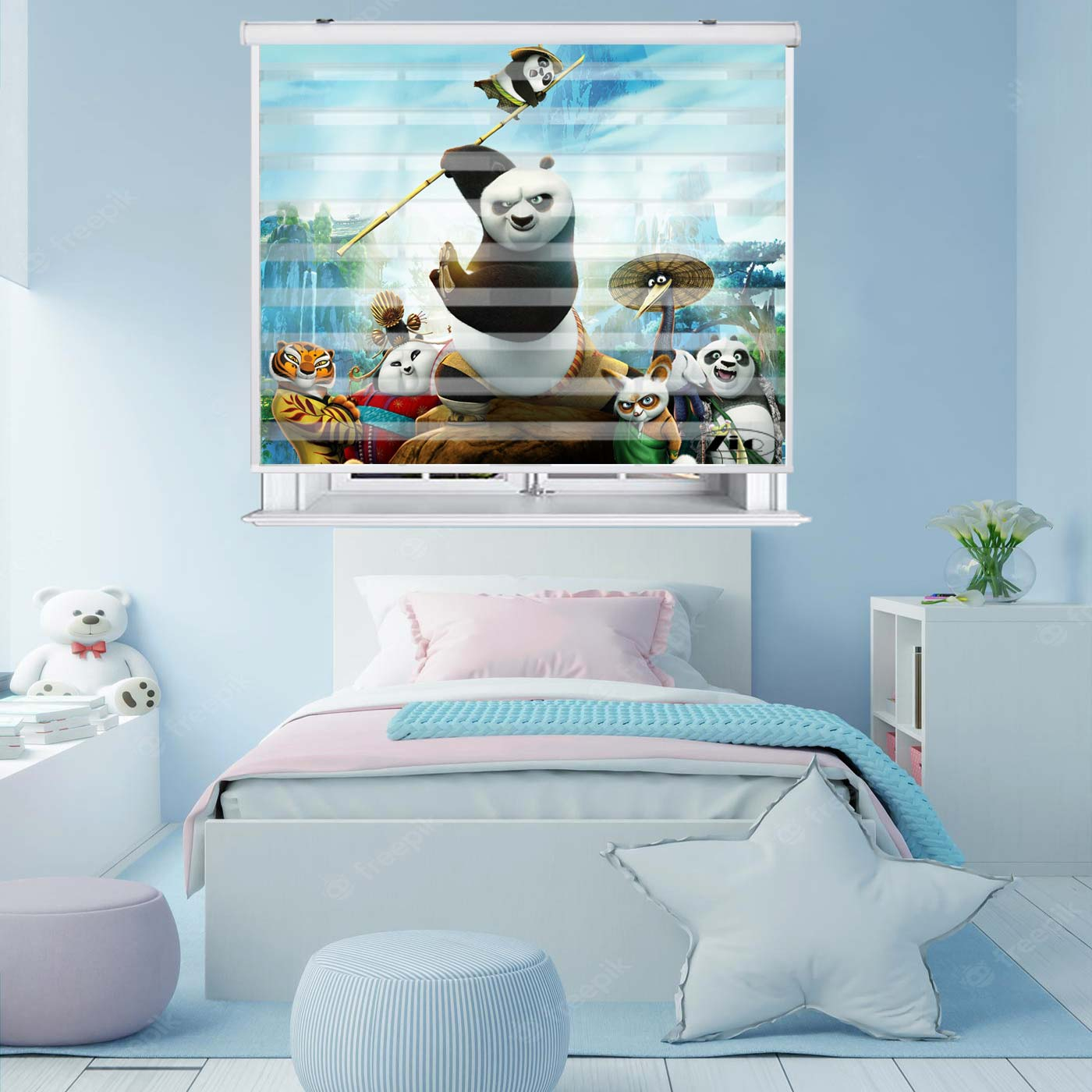 پرده زبرا زیو کد K3061 سایز 150X150 سانتی متر