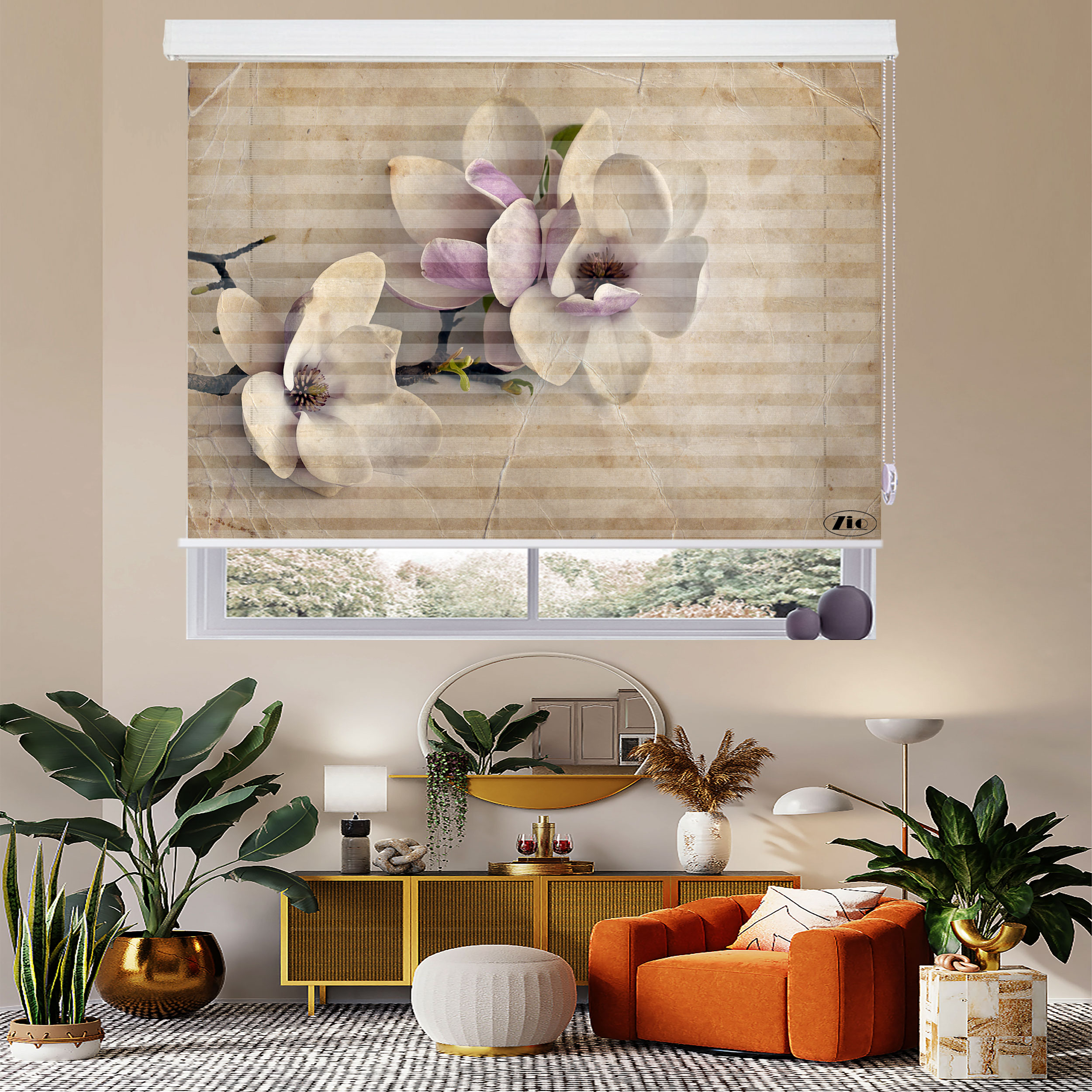 پرده زبرا زیو مدل 3D-1229 سایز 200x200 سانتی متر