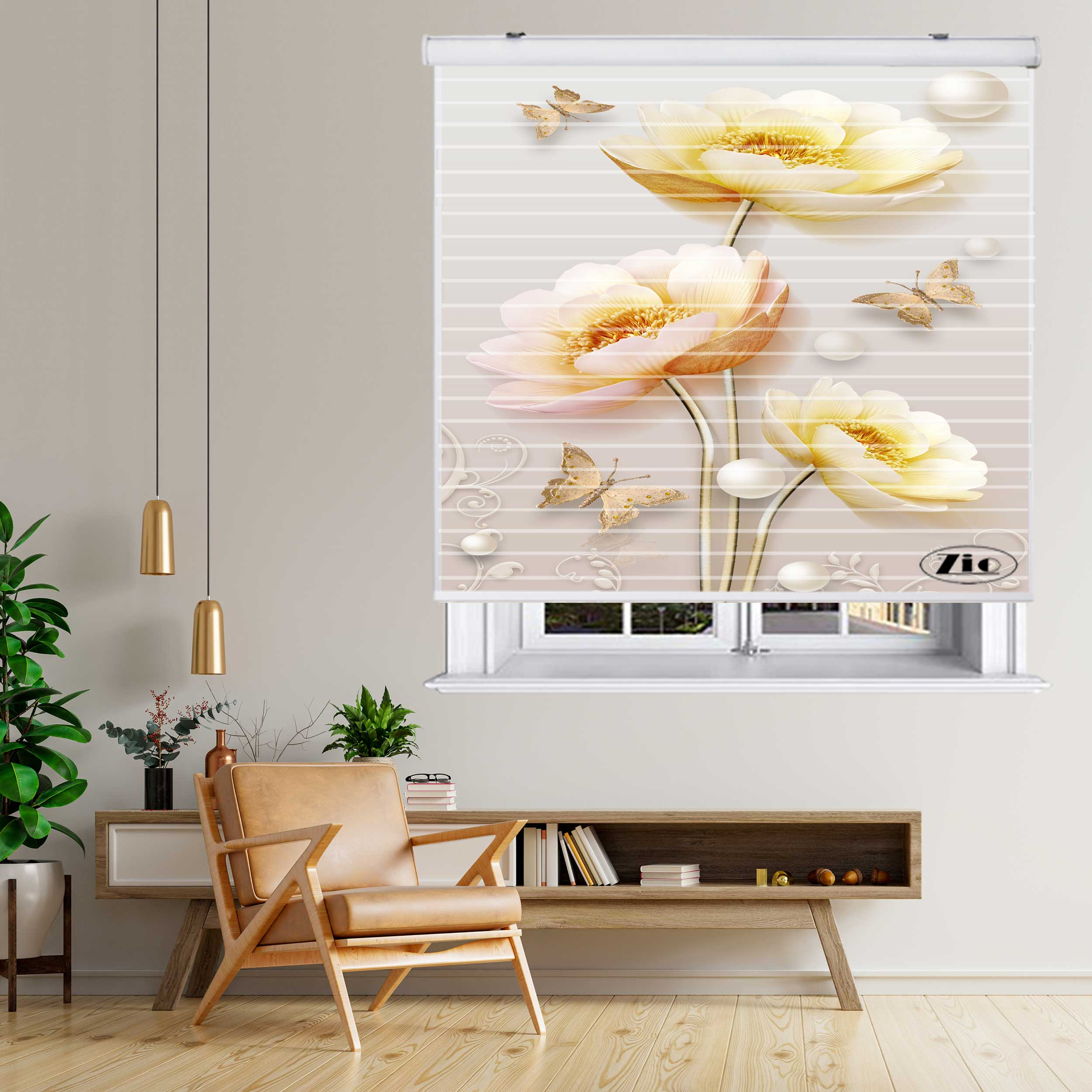 پرده زبرا زیو مدل 3D1079 سایز 150x150 سانتی متر