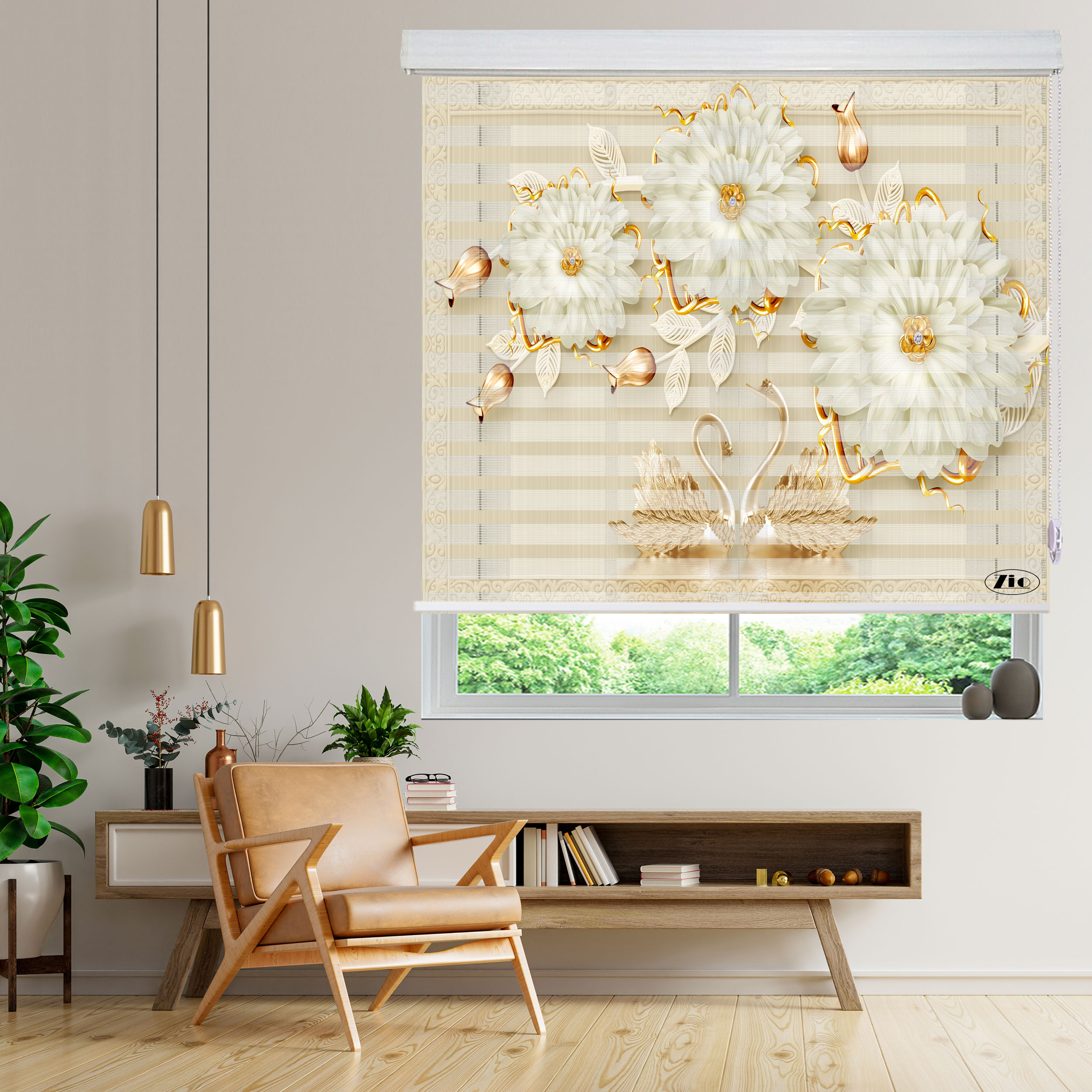پرده زبرا زیو مدل 3D-1165 سایز 150x200 سانتی متر