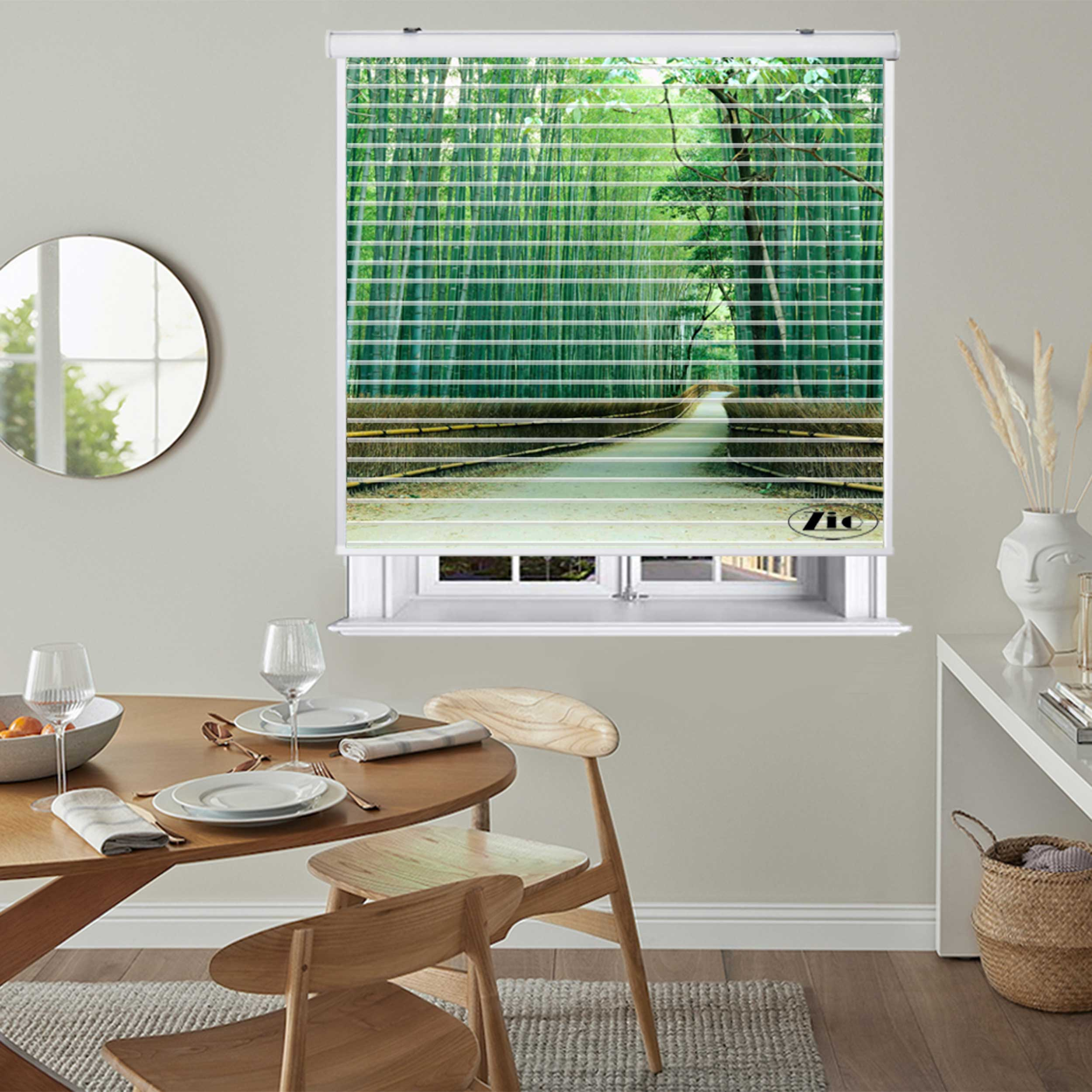پرده زبرا زیو مدل سیلوئت کد L-5083 سایز 150x150 سانتی متر