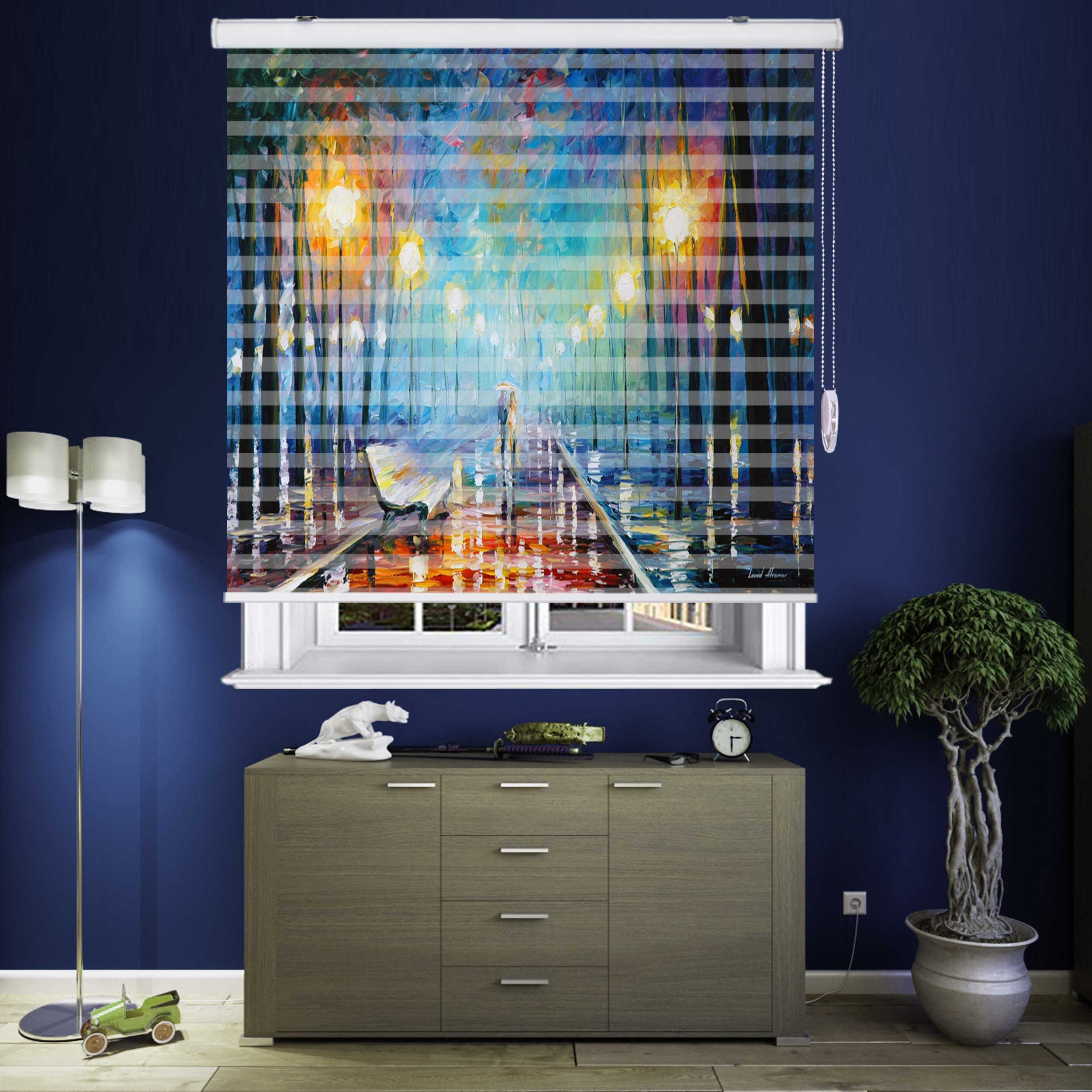 پرده زبرا زیو مدل P 6086 سایز 150x150 سانتی متر