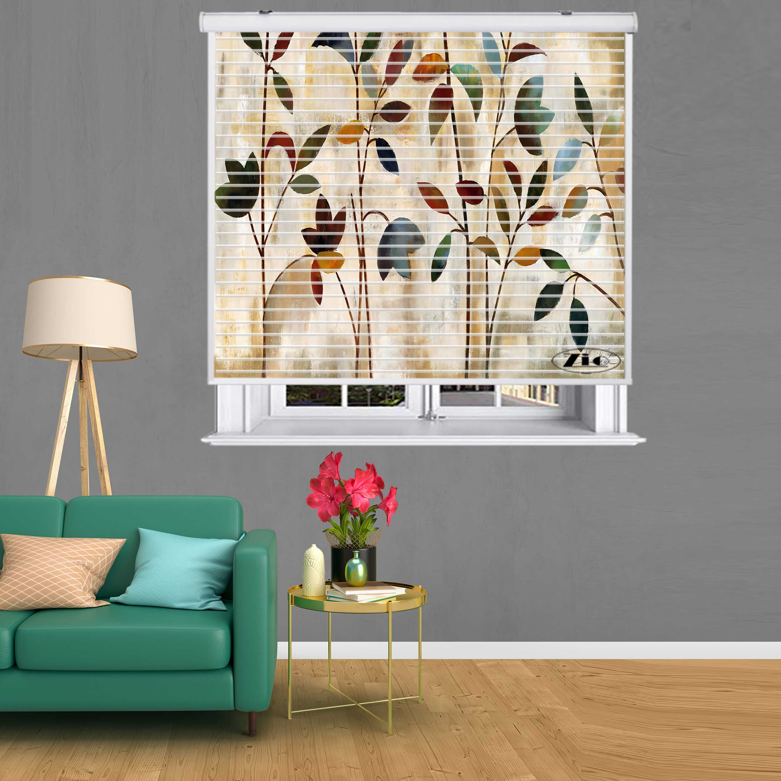 پرده زبرا زیو مدل سیلوئت 3D1454 سایز 150x150 سانتی متر