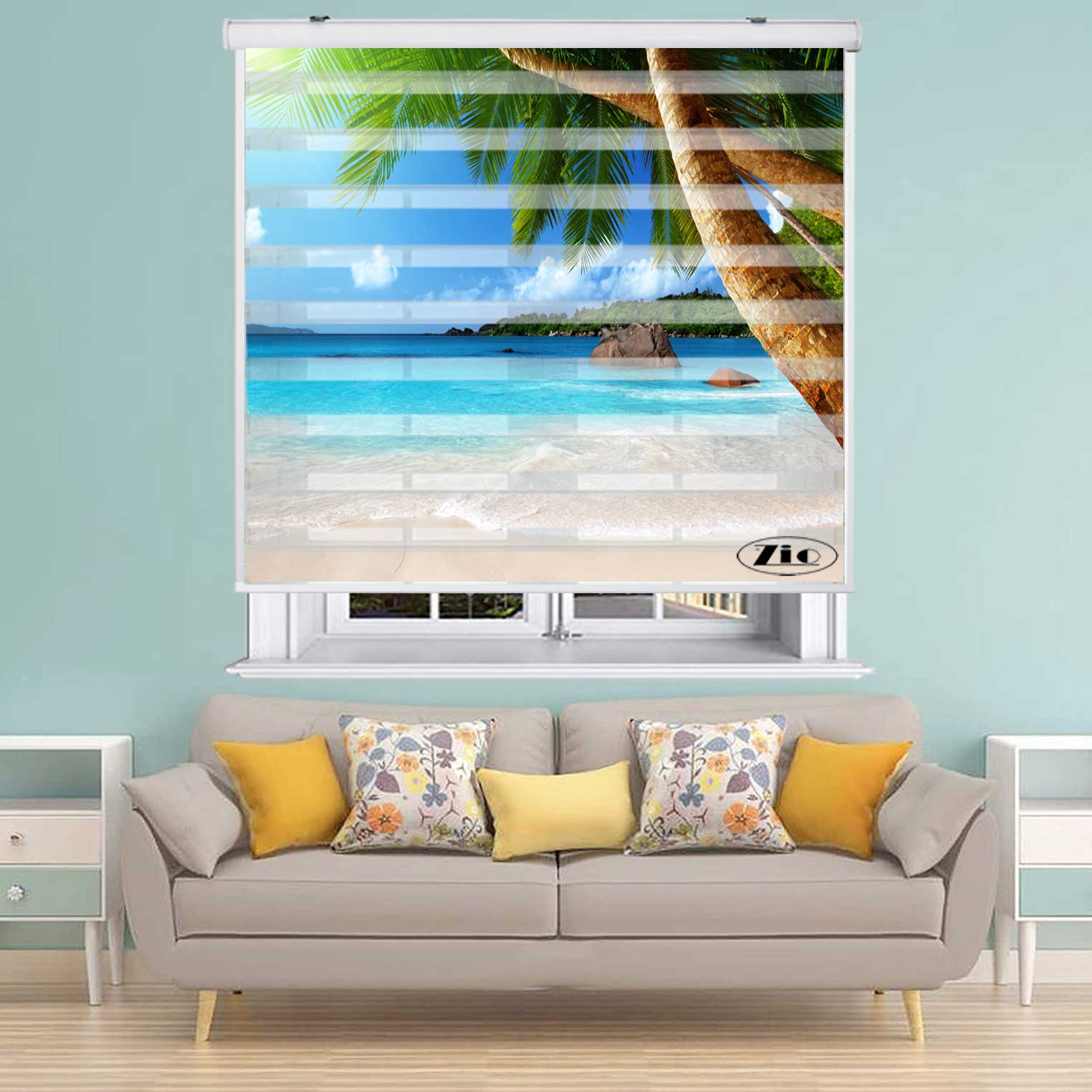 پرده زبرا زیو کد L5057 سایز 150X150 سانتی متر