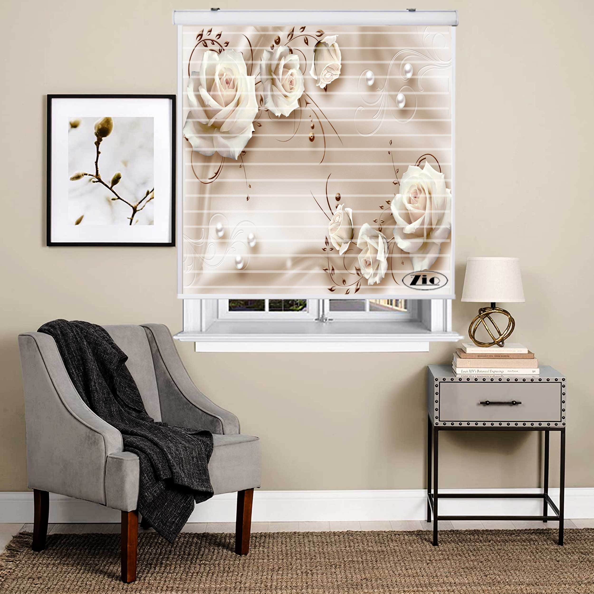 پرده زبرا مدل سیلوئت 3D1009 سایز 150x150 سانتی متر