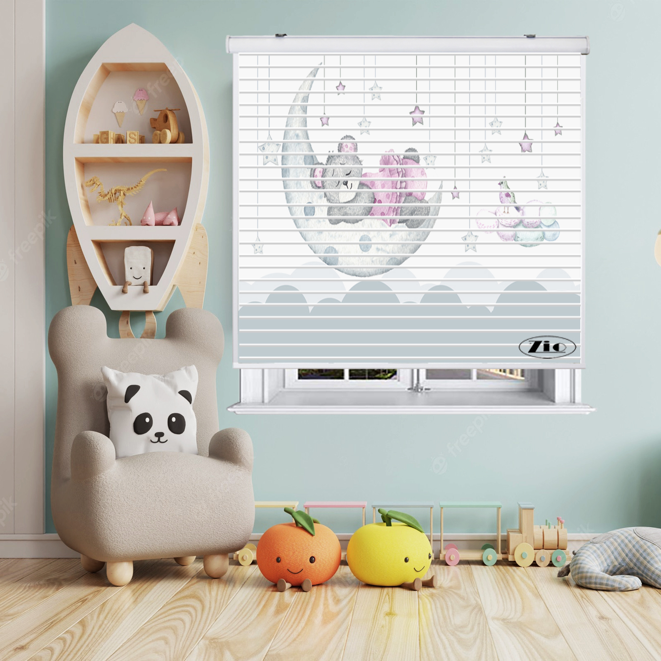 پرده زبرا زیو مدل سیلوئت K3051 سایز 150x150 سانتی متر