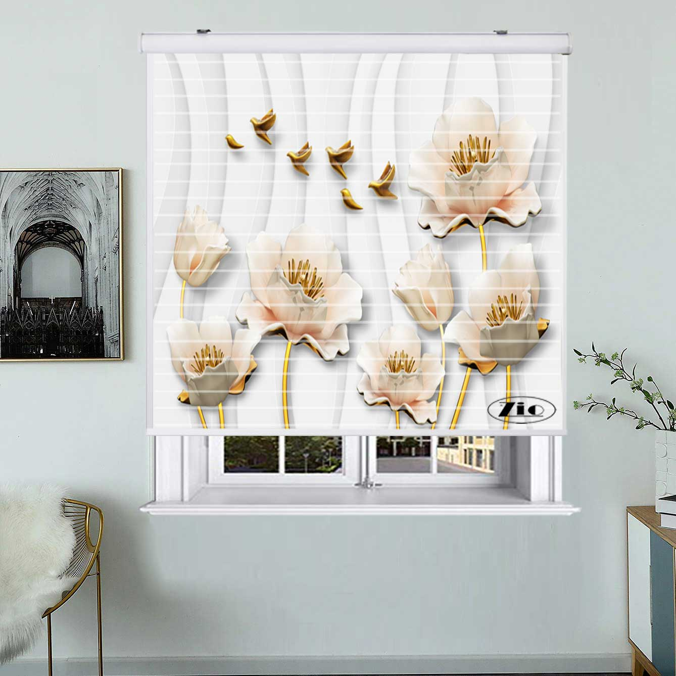 پرده زبرا زیو مدل 3D1109 سایز 150x150 سانتی متر