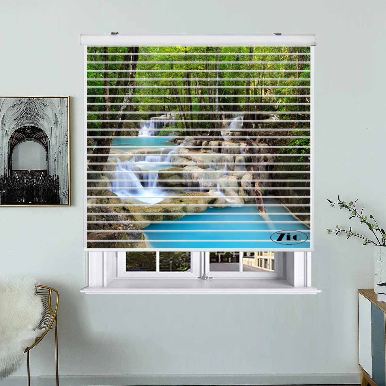 پرده زبرا زیو مدل سیلوئت L-5014 سایز 150x150 سانتی متر