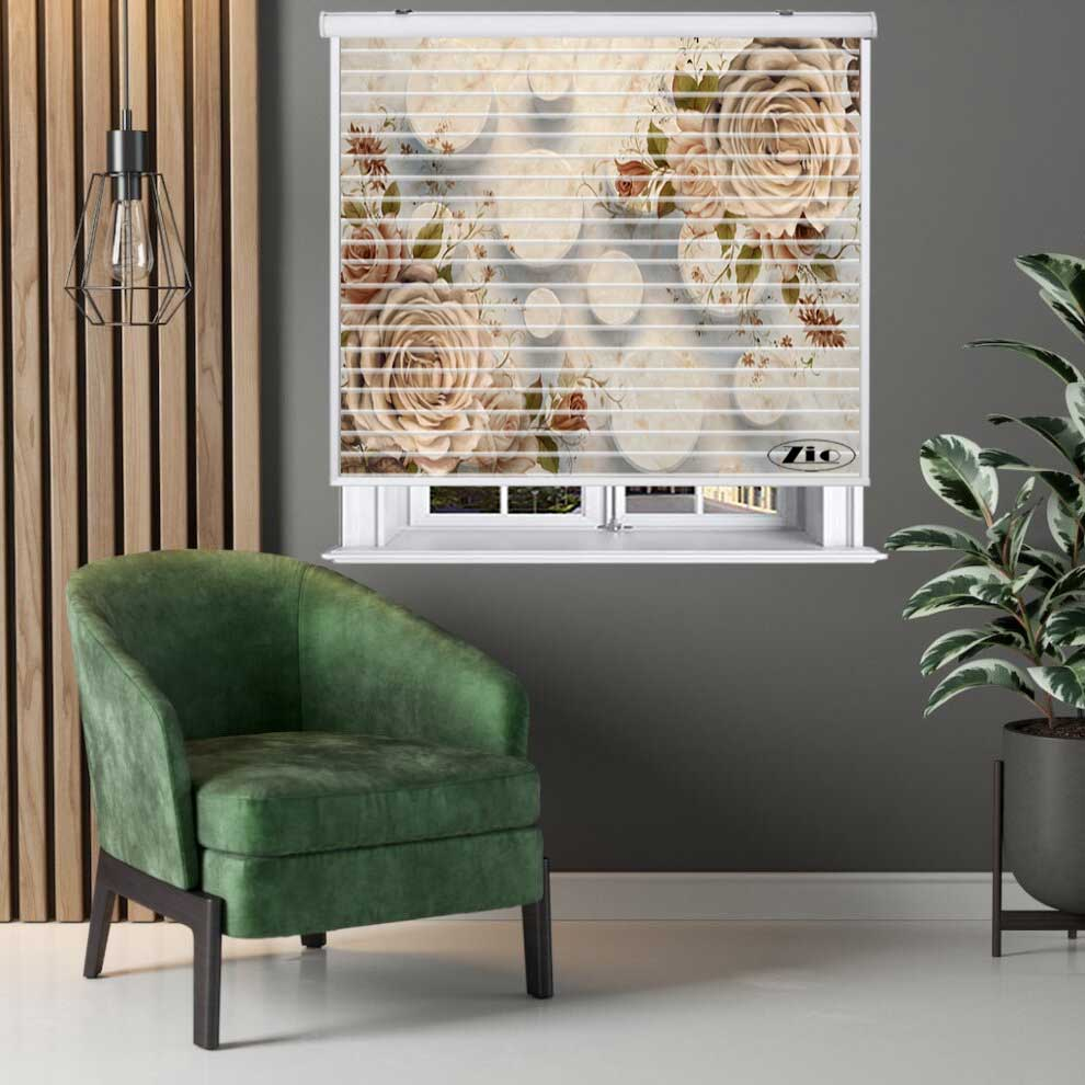 پرده زبرا زیو مدل سیلوئت 3D1305 سایز 150x150 سانتی متر