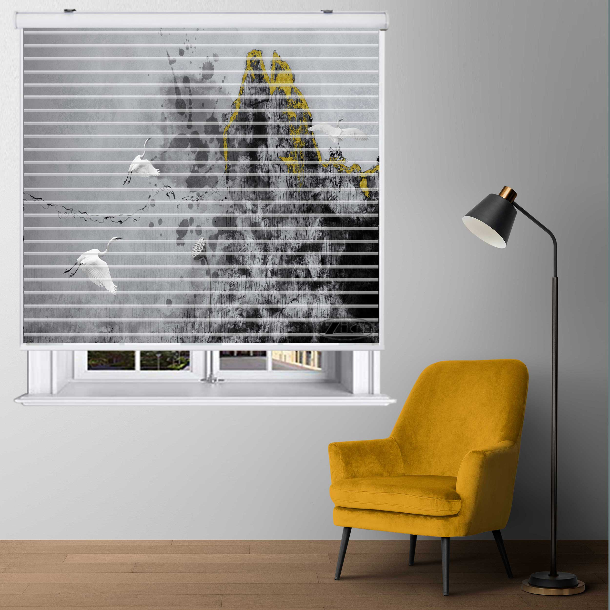 پرده زبرا زیو مدل سیلوئتO 7007 سایز 150x150 سانتی متر