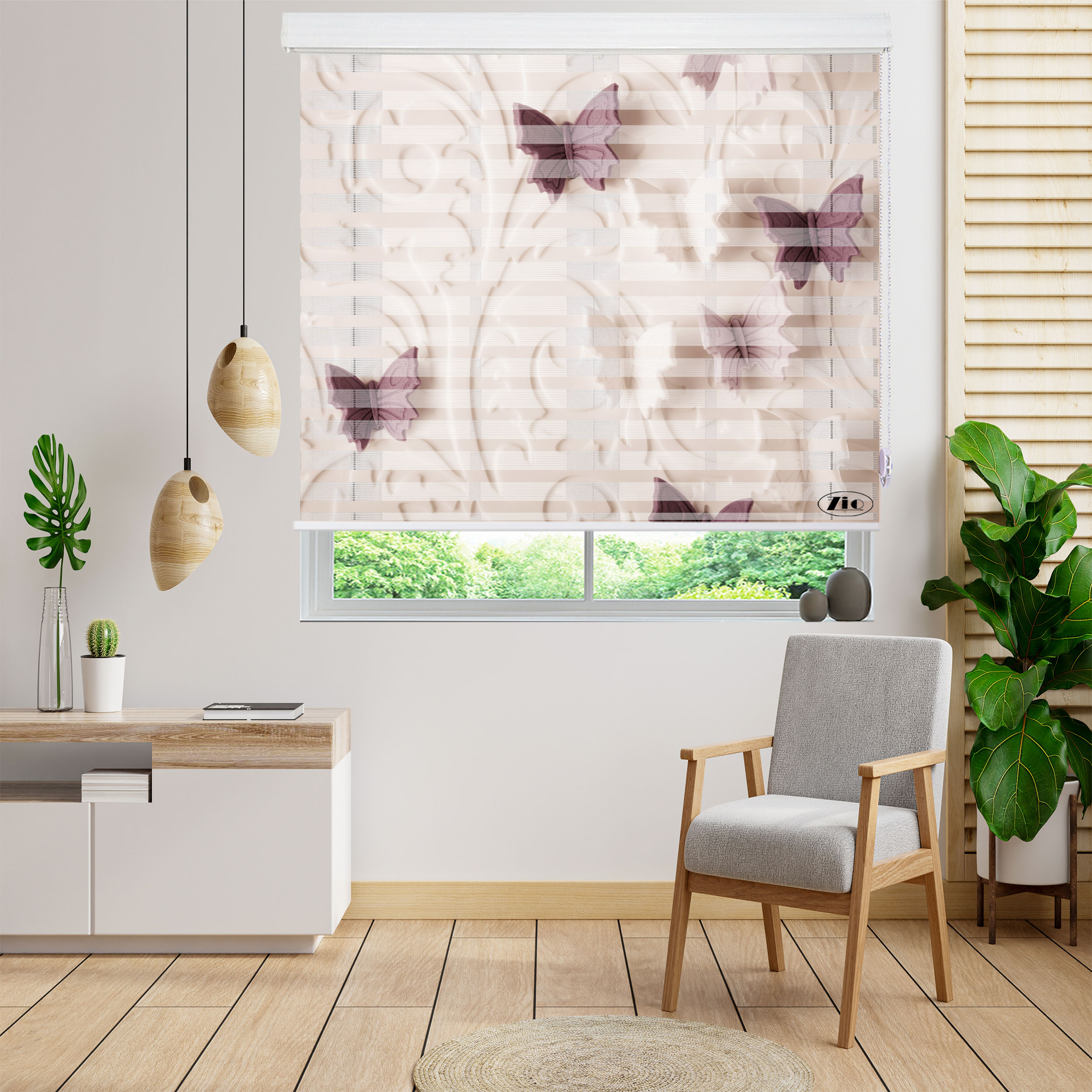 پرده زبرا زیو مدل 3D-1144 سایز 150x150 سانتی متر