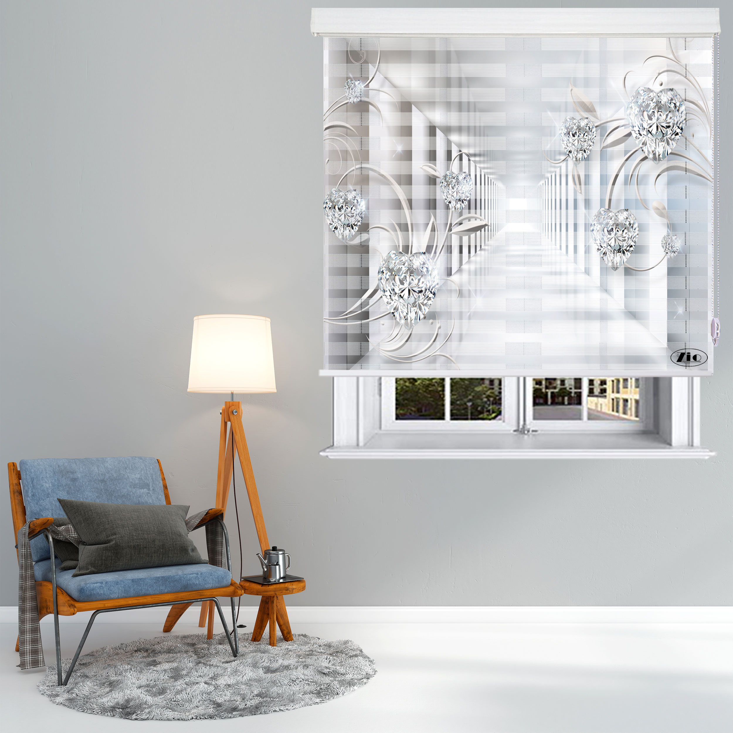پرده زبرا زیو مدل 3D-1151 سایز 150x200 سانتی متر