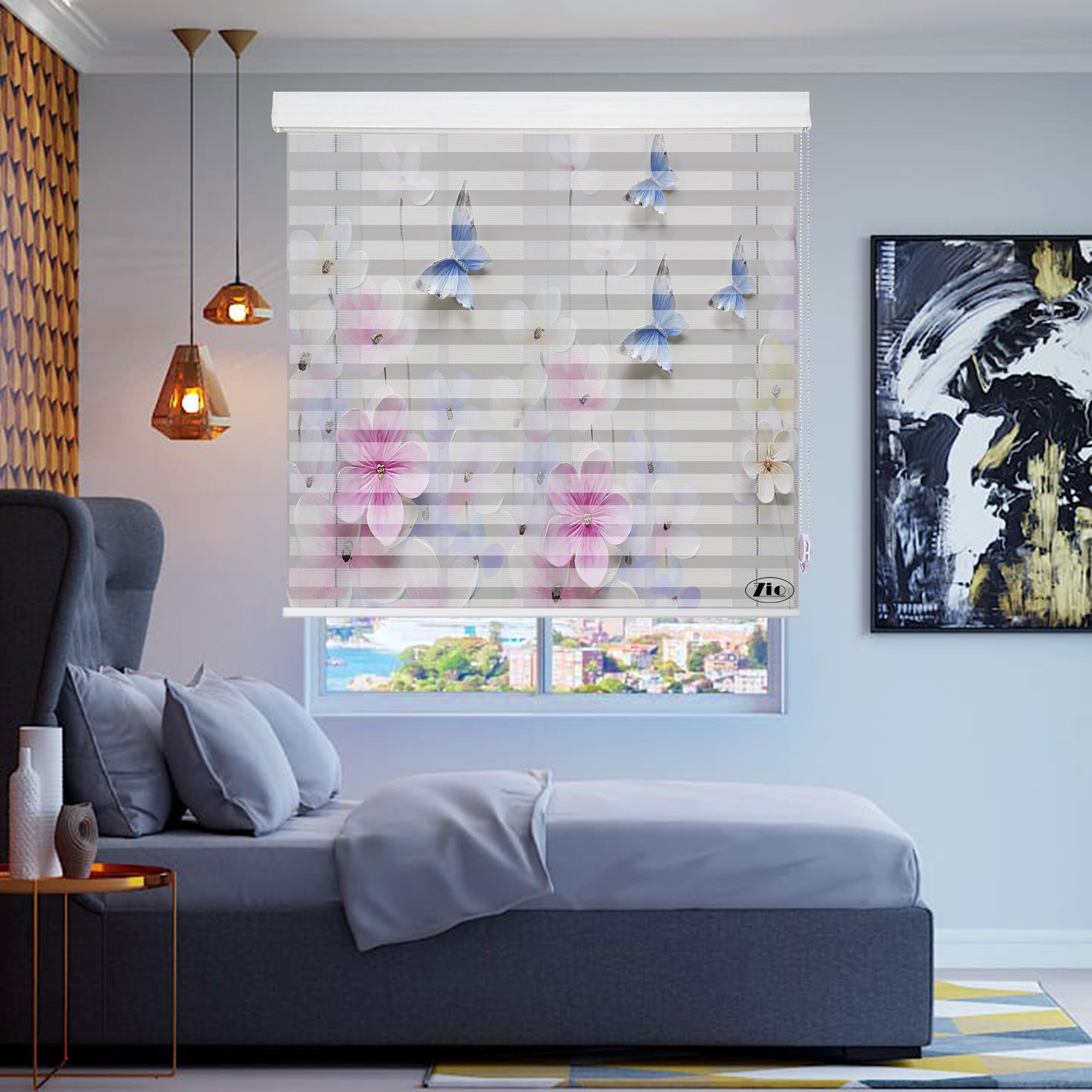 پرده زبرا زیو مدل 3D-1049 سایز 100x150 سانتی متر