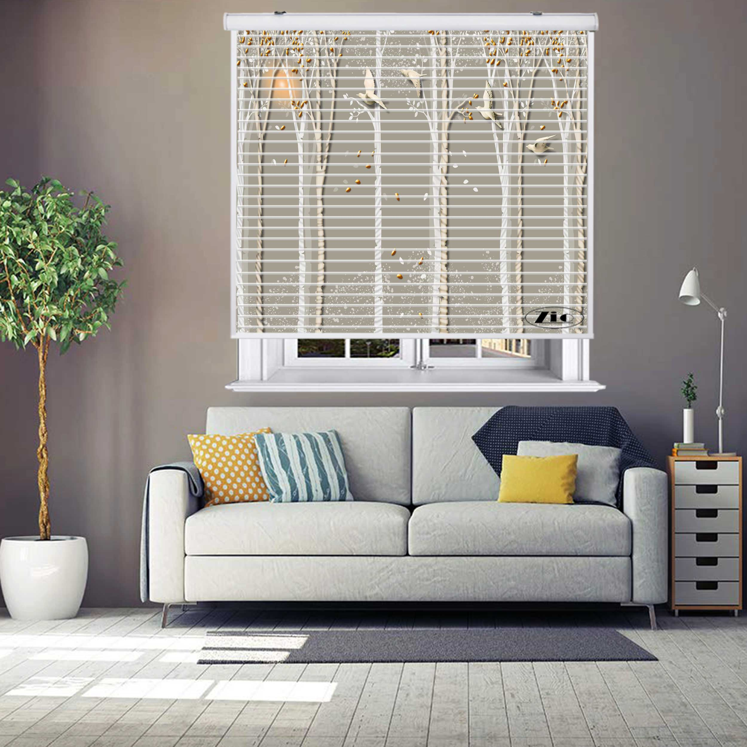 پرده زبرا زیو مدل سیلوئت 3D1487 سایز 150x150 سانتی متر