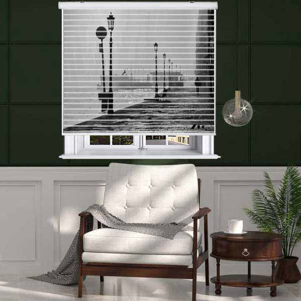 پرده زبرا زیو مدل سیلوئت P-6038 سایز 150x150 سانتی متر