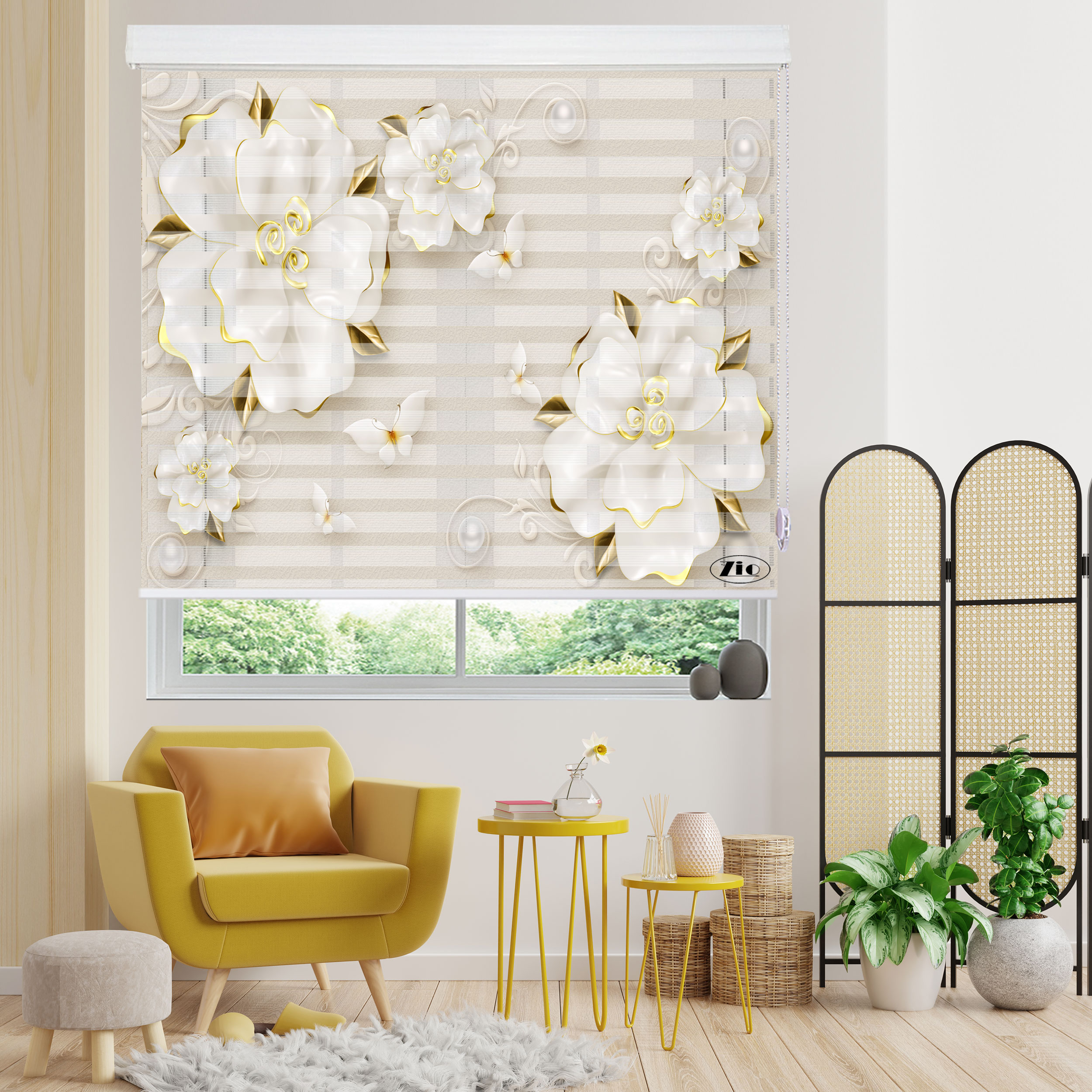 پرده زبرا زیو مدل 3D-1163 سایز 150x150 سانتی متر