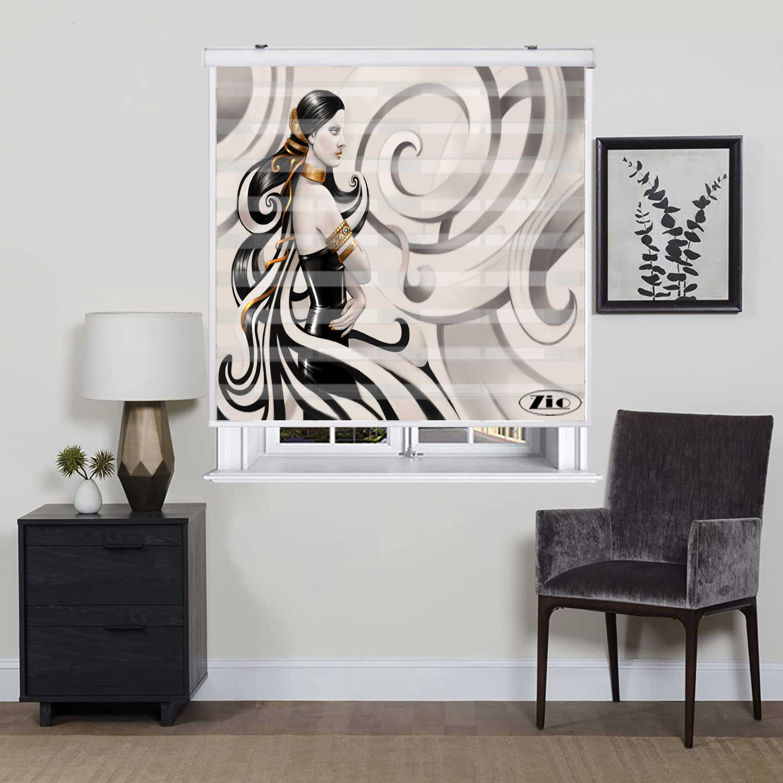 پرده زبرا زیو کد W4095 سایز 150X150 سانتی متر