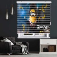 پرده زبرا زیو مدل مینیون ها K3106 سایز 150x200 سانتی متر