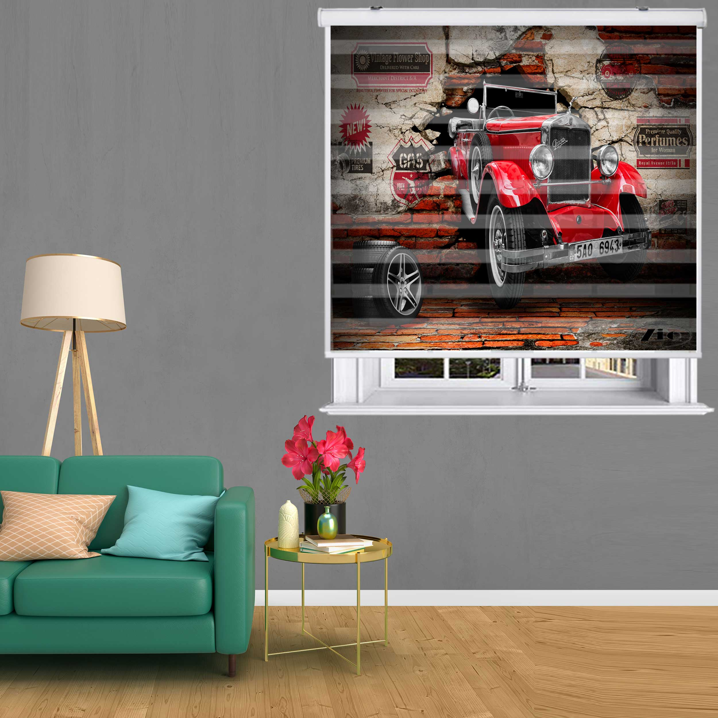 پرده زبرا زیو کد OV 7021 سایز 150x150 سانتی متر