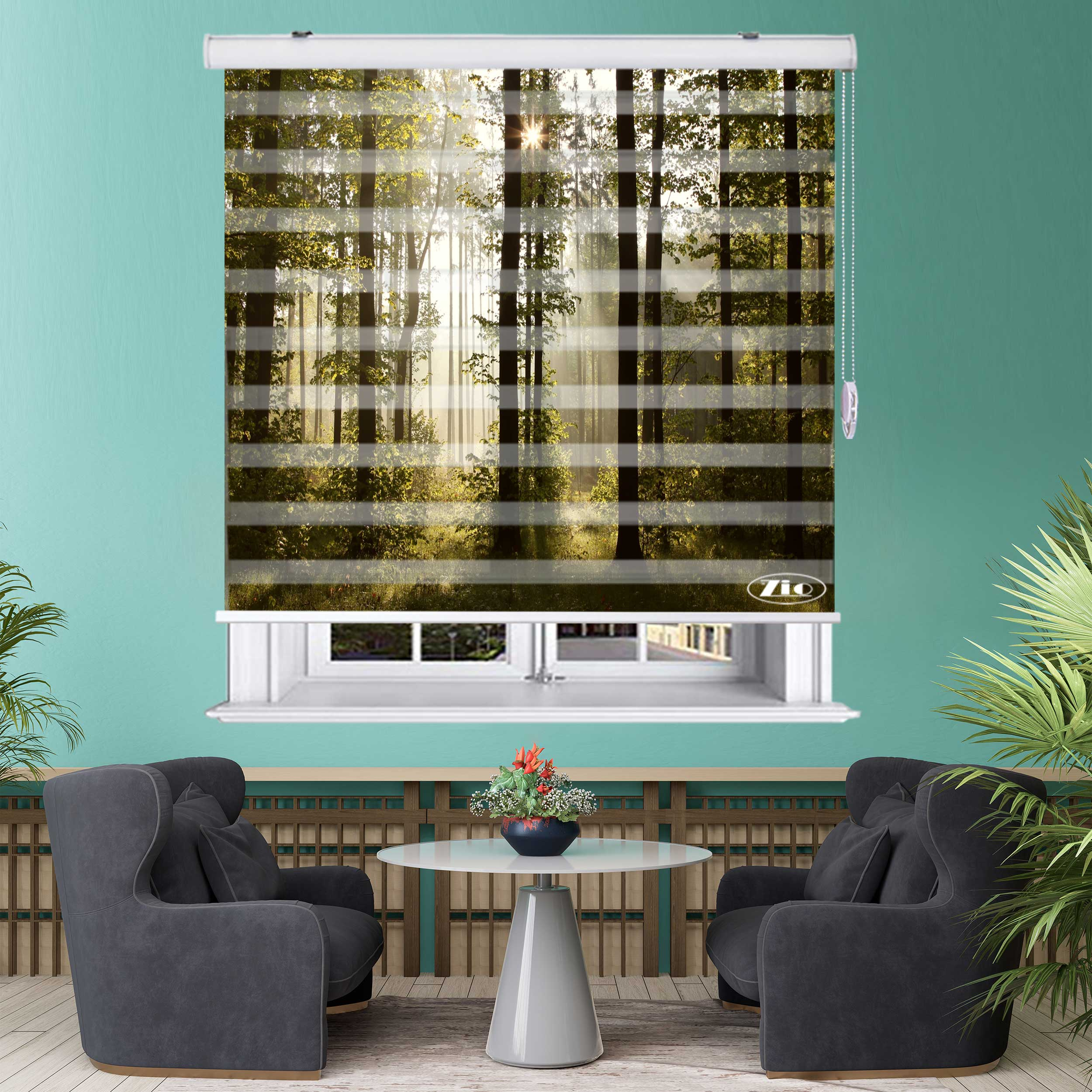 پرده زبرا زیو مدل L5001 سایز 100x280 سانتی متر