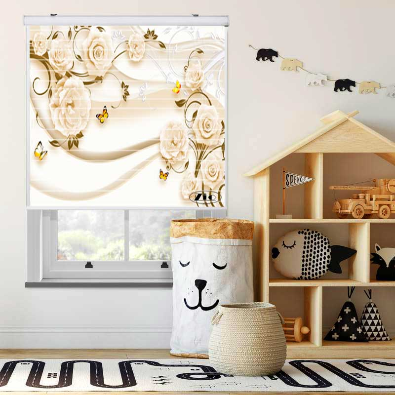 پرده زبرا زیو مدل سیلوئت 3D1246 سایز 150x150 سانتی متر
