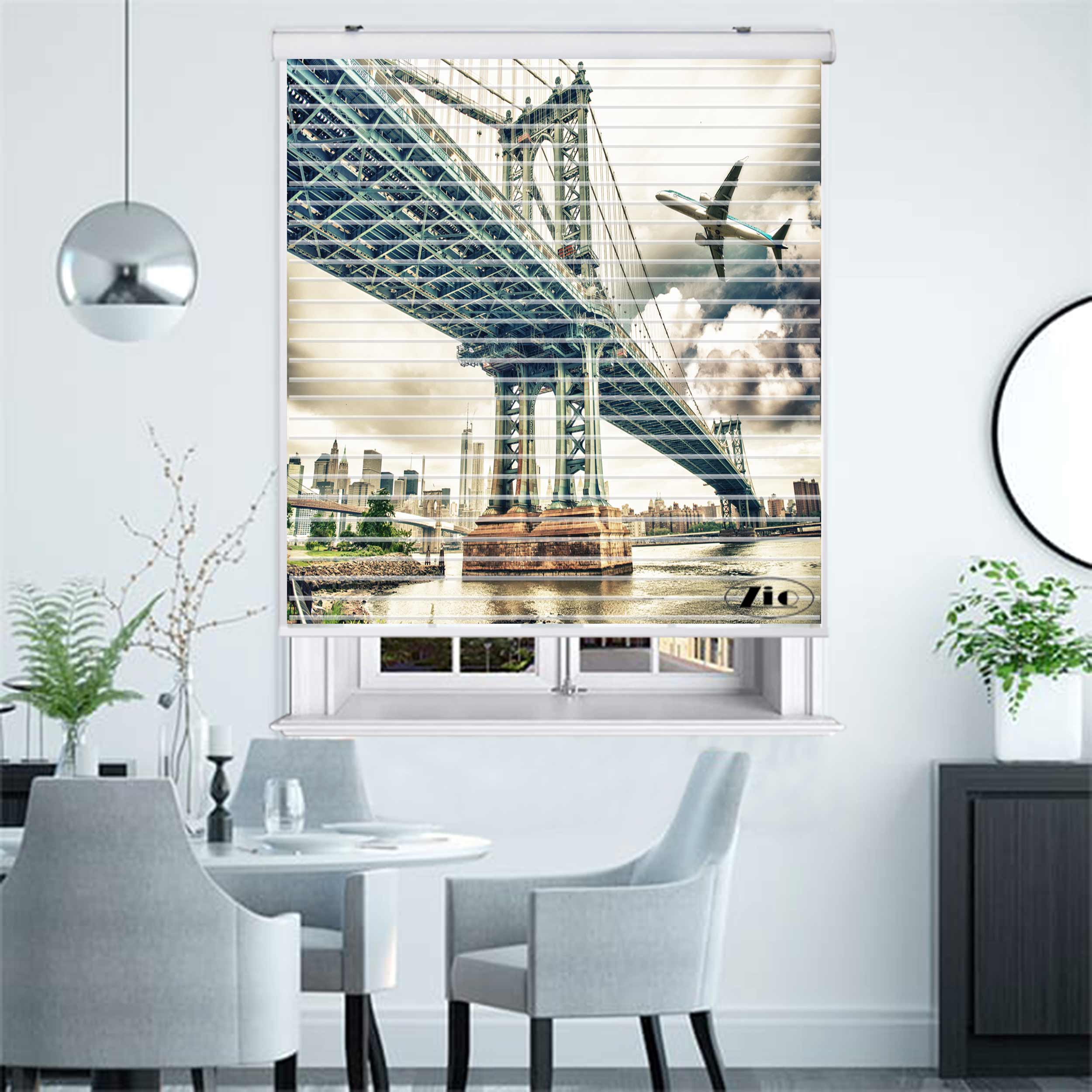 پرده زبرا زیو مدل سیلوئتC-2041 سایز 150x150 سانتی متر