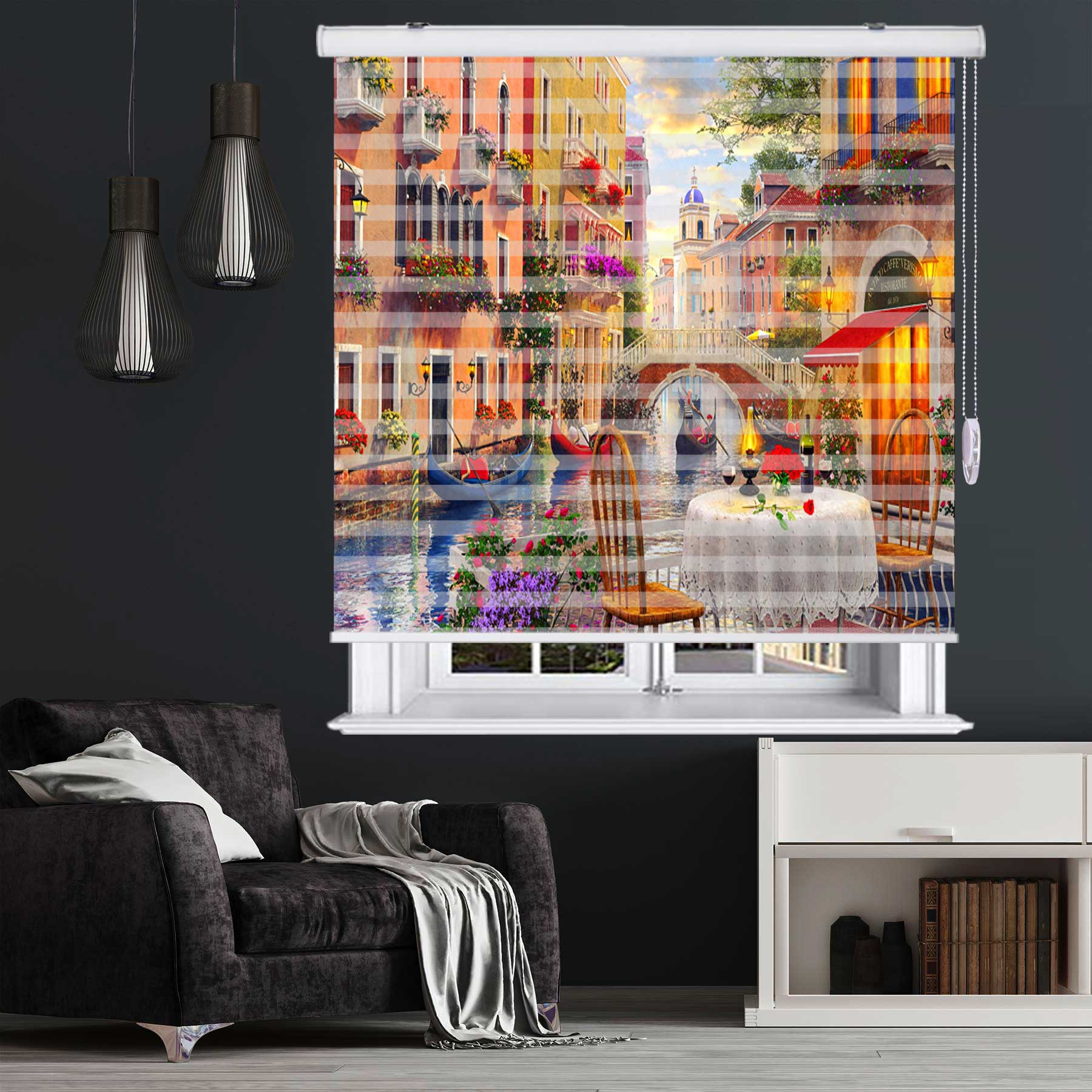 پرده زبرا زیو مدل P 6087 سایز 150x150 سانتی متر