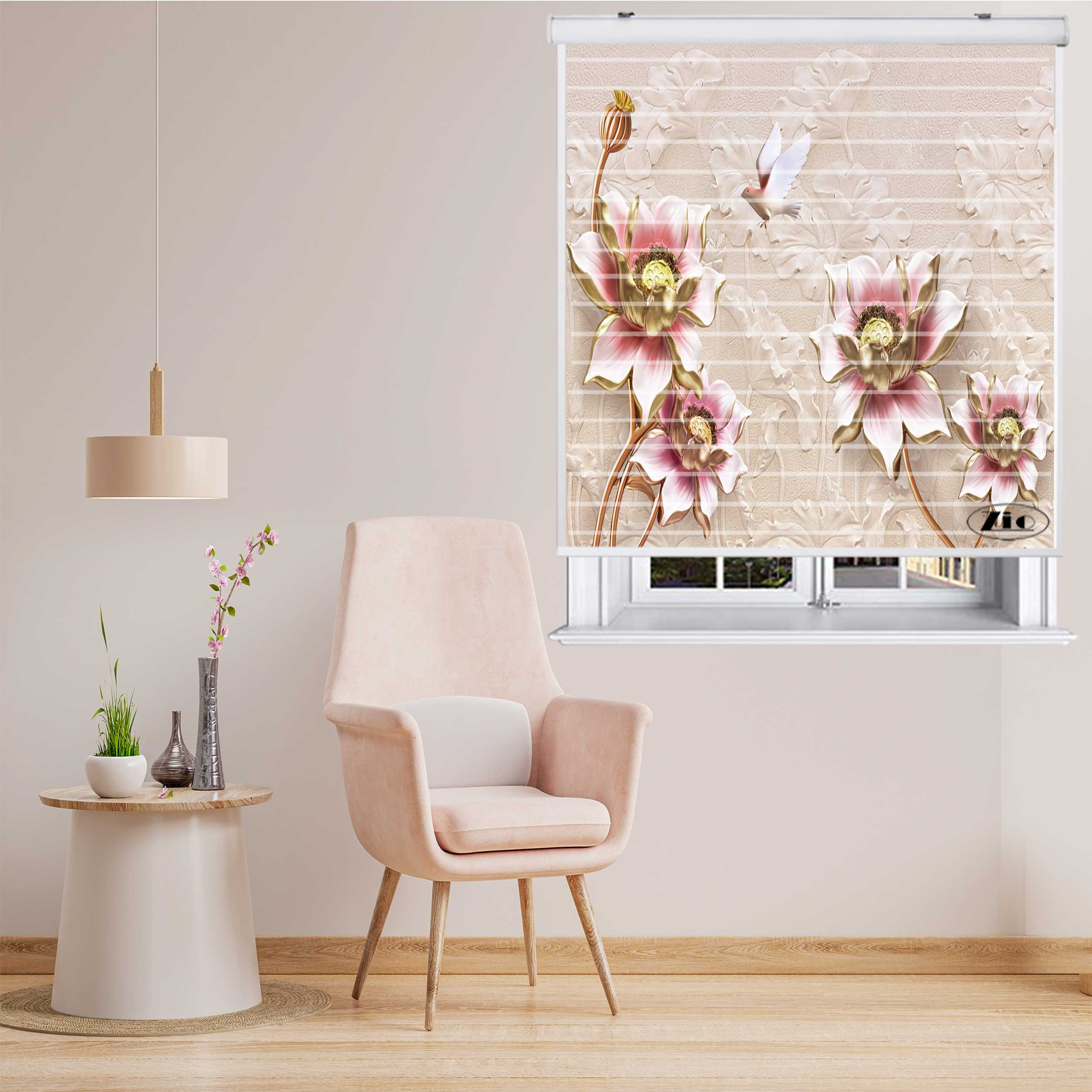 پرده زبرا زیو مدل 3D1095 سایز 150x150 سانتی متر