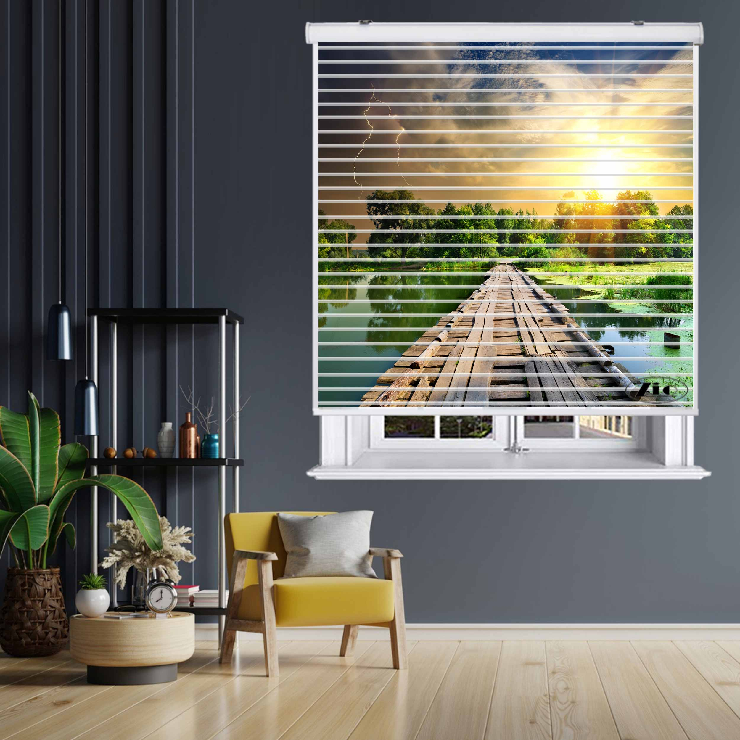 پرده زبرا زیو مدل L-5026 سایز 150x150 سانتی متر